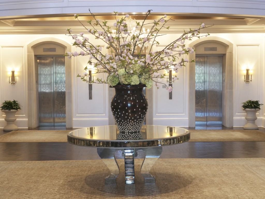 St Regis Atlanta lobby centerpiece.