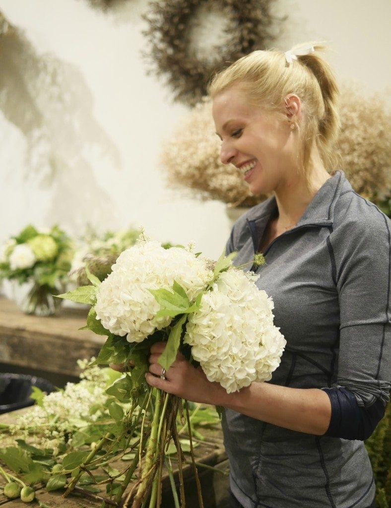 How to arrange flowers with hydrangea.