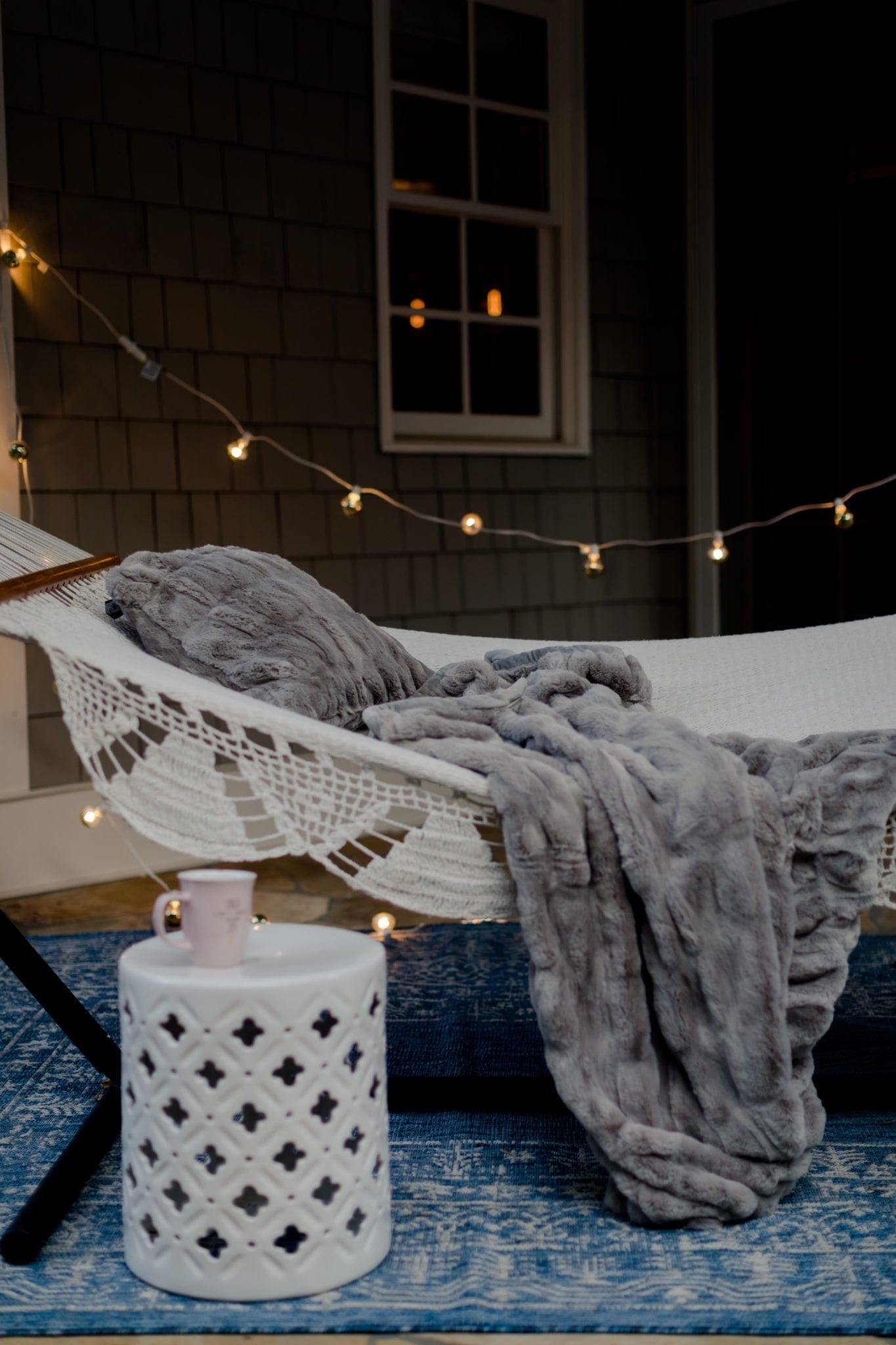 Coziest Faux Fur Throw Blanket Ever! I bought this last year, and loved it so much I have this soft throw blanket as gifts to three friends! Gorgeous colors and our family fights over who gets to cozy up in this throw blanket! Comes in a variety of colors. Grab a hammock, a cup of coffee, a cozy blanket and welcome fall!