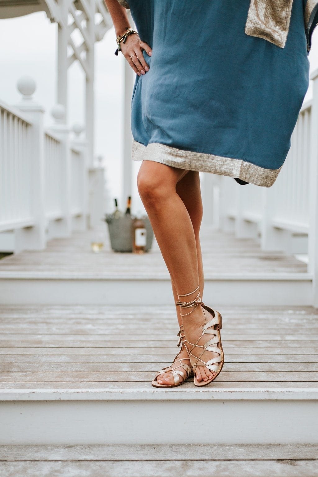 Gold Strappy Sandals. Lilly Pulitzer sandals and the best lotion to use before spray tan.