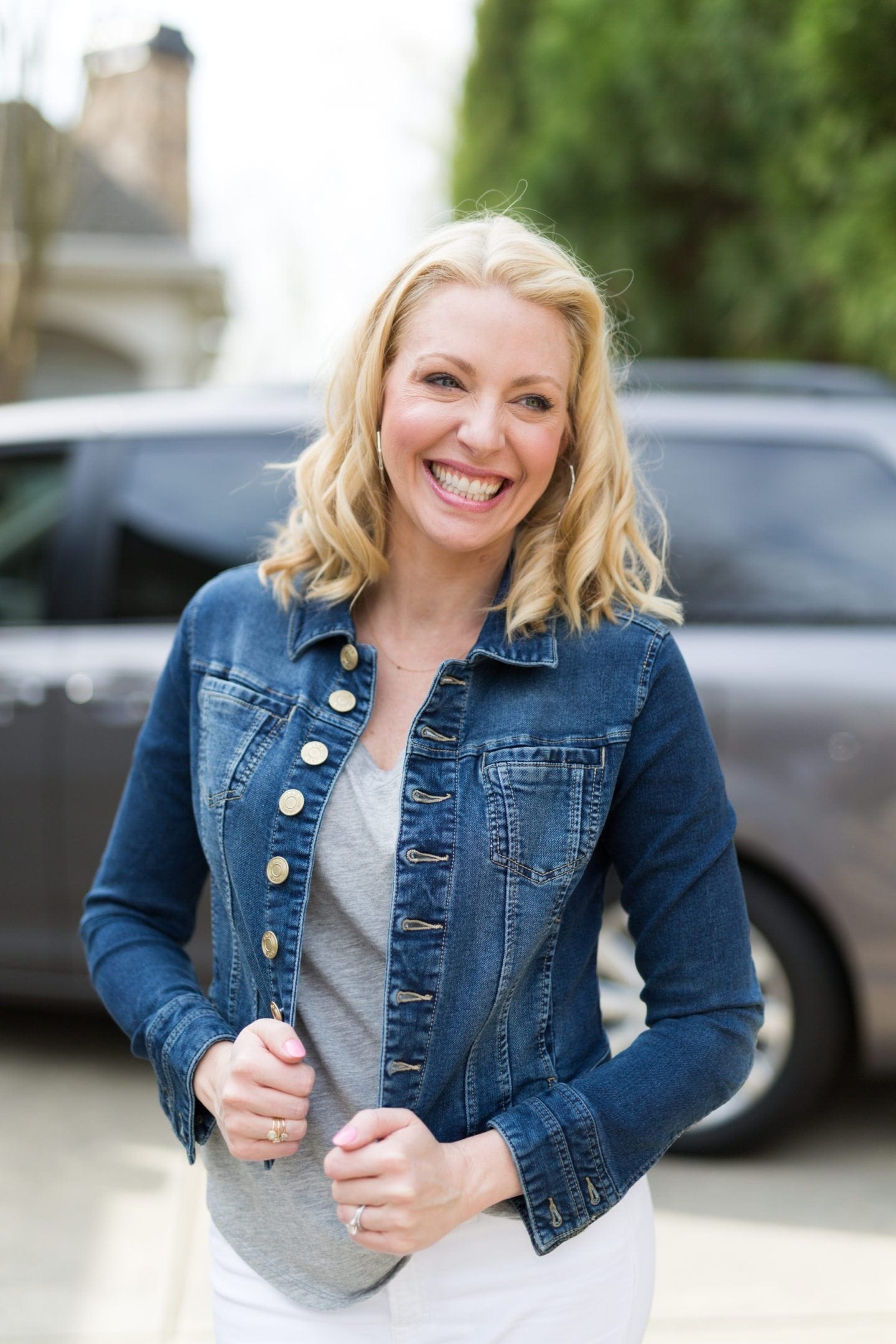 Denim jackets for spring 2017. Denim jackets for women are back! I found an inexpensive one I love with great stretchy jean material. I love it with white jeans or dresses!
