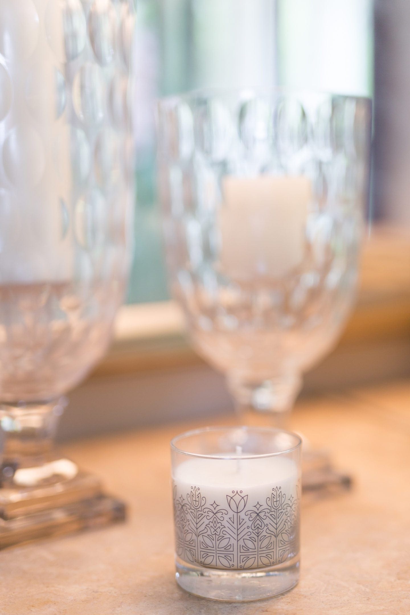 Aspen Bay Candle. I love this pretty etched glass candle and have it in my foyer entryway. The smell is really lovely and a great housewarming gift for someone or a way to make your house smell good with minimal effort! Plus it's just a beautiful candle for your home.