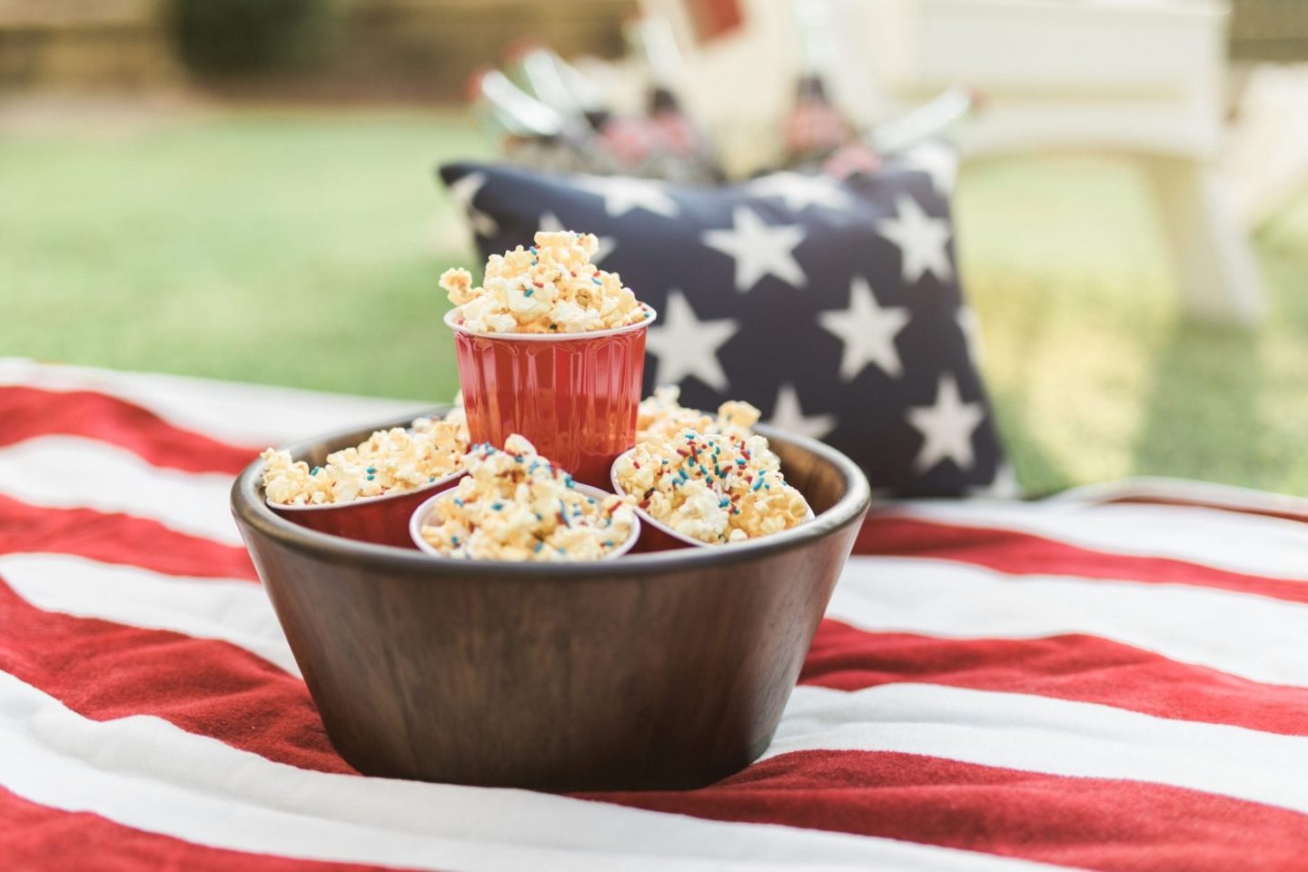 Fun 4th of july food ideas with popcorn with sprinkles for kids and easy fourth of july food ideas for everyone.