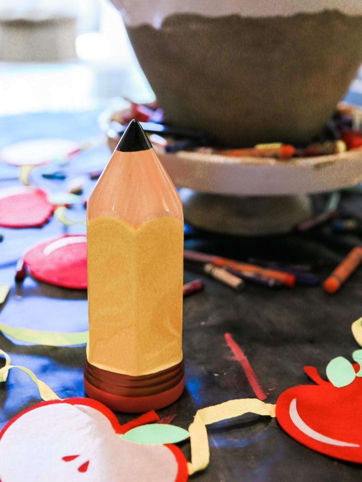 first day of school activities Oversized ceramic pencil.
