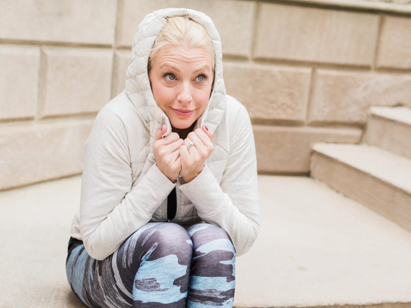 Lightweight Jackets with hood and camouflage pants.