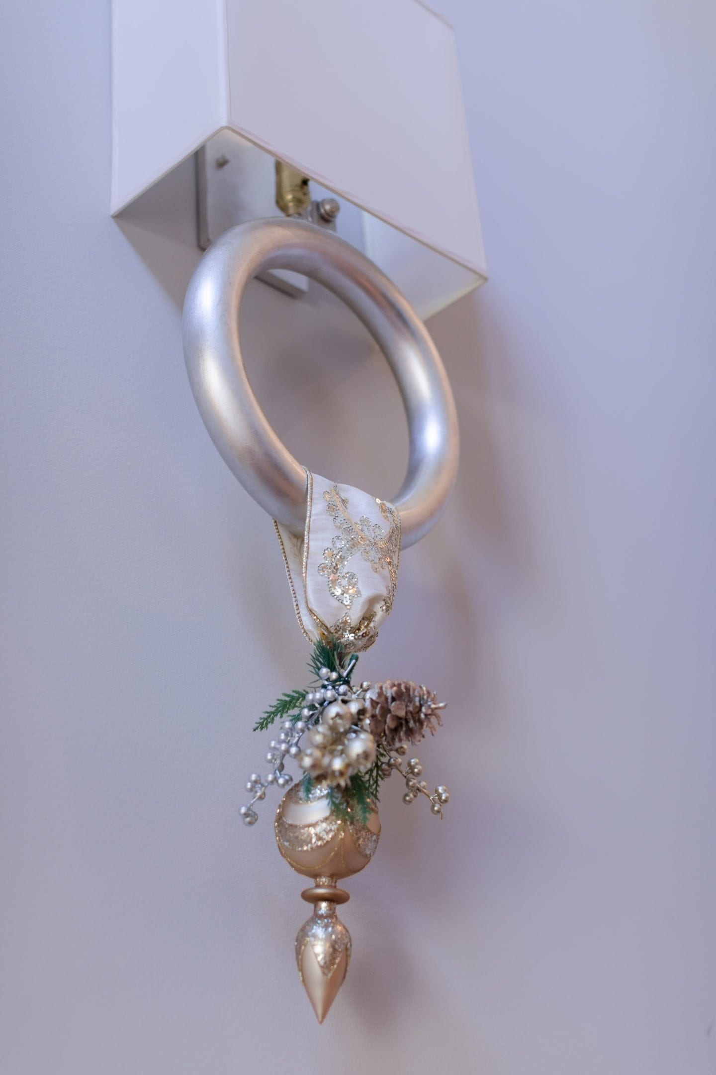 Unique gold ornament and creative ways to display ornaments.