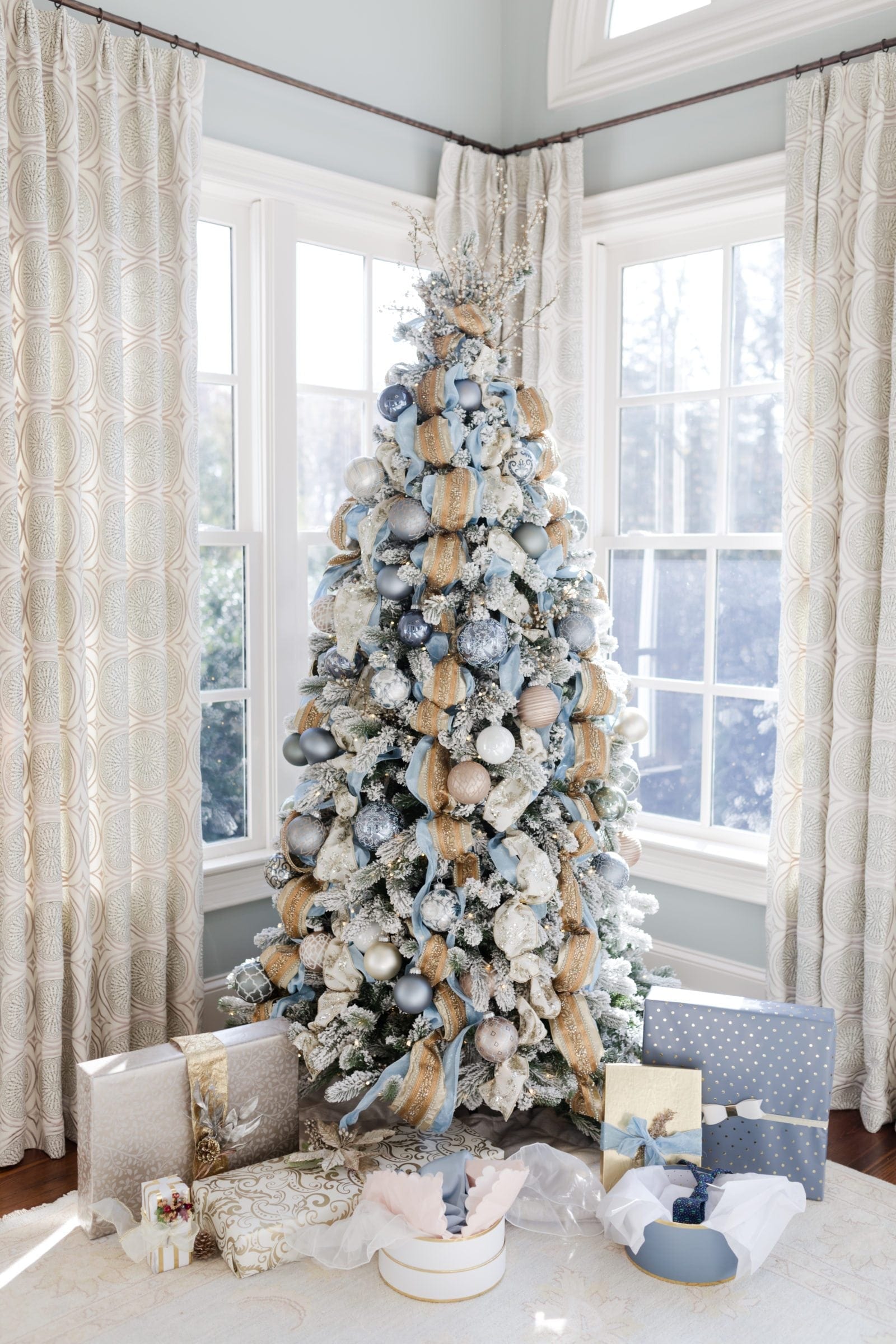 Gold and Blue Christmas Decorations  My Cinderella Tree!  bluegraygal