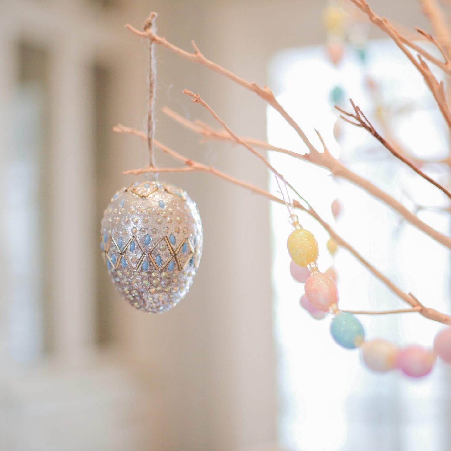 Pastel colored silver Easter egg.