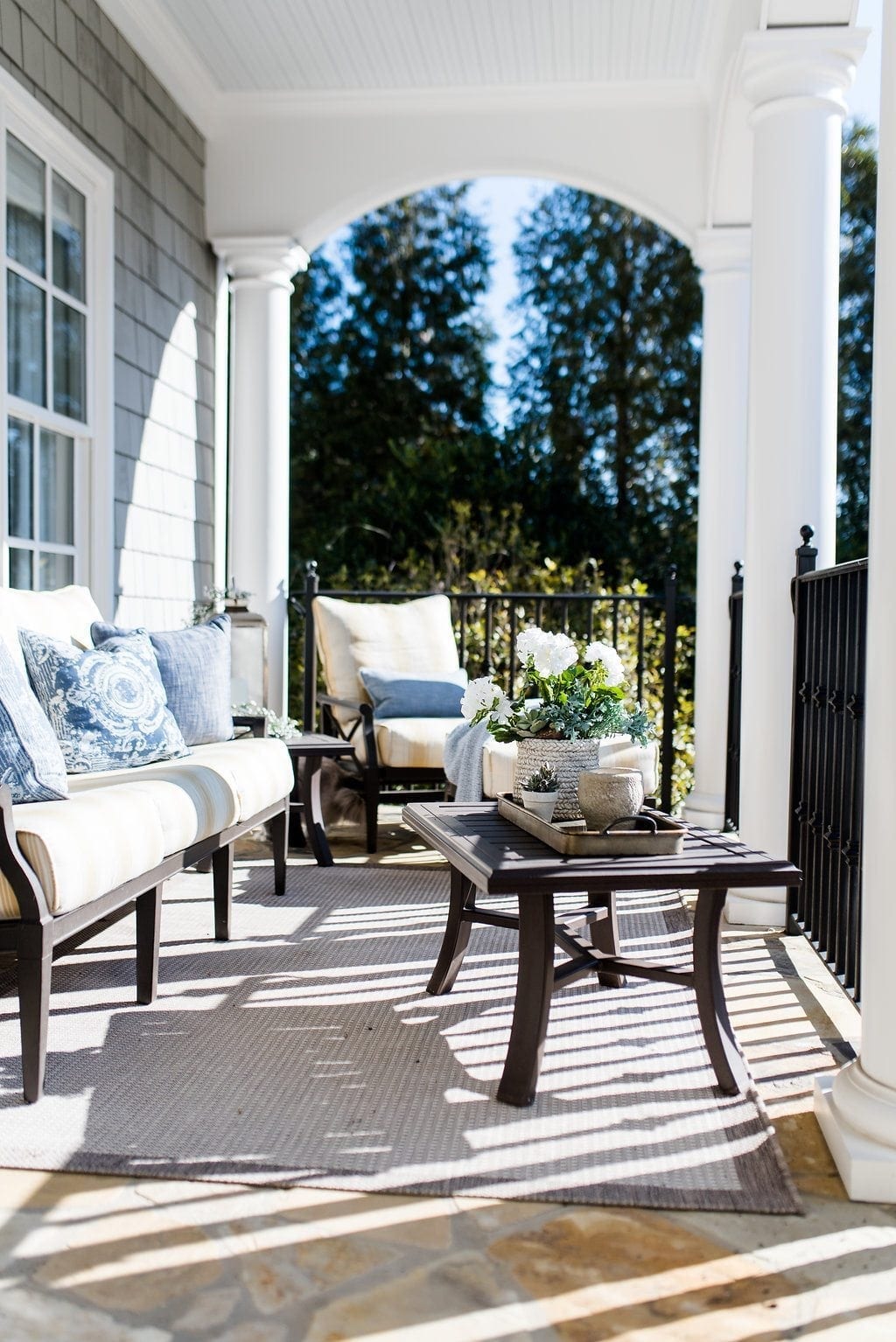 Woodard outdoor furniture. Andover collection patio furniture.