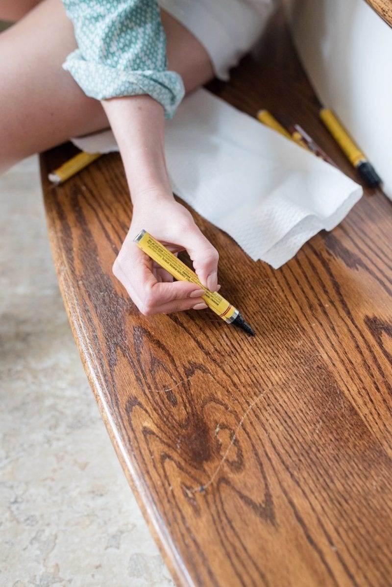 Fixing Floor Scratches with paint markers.