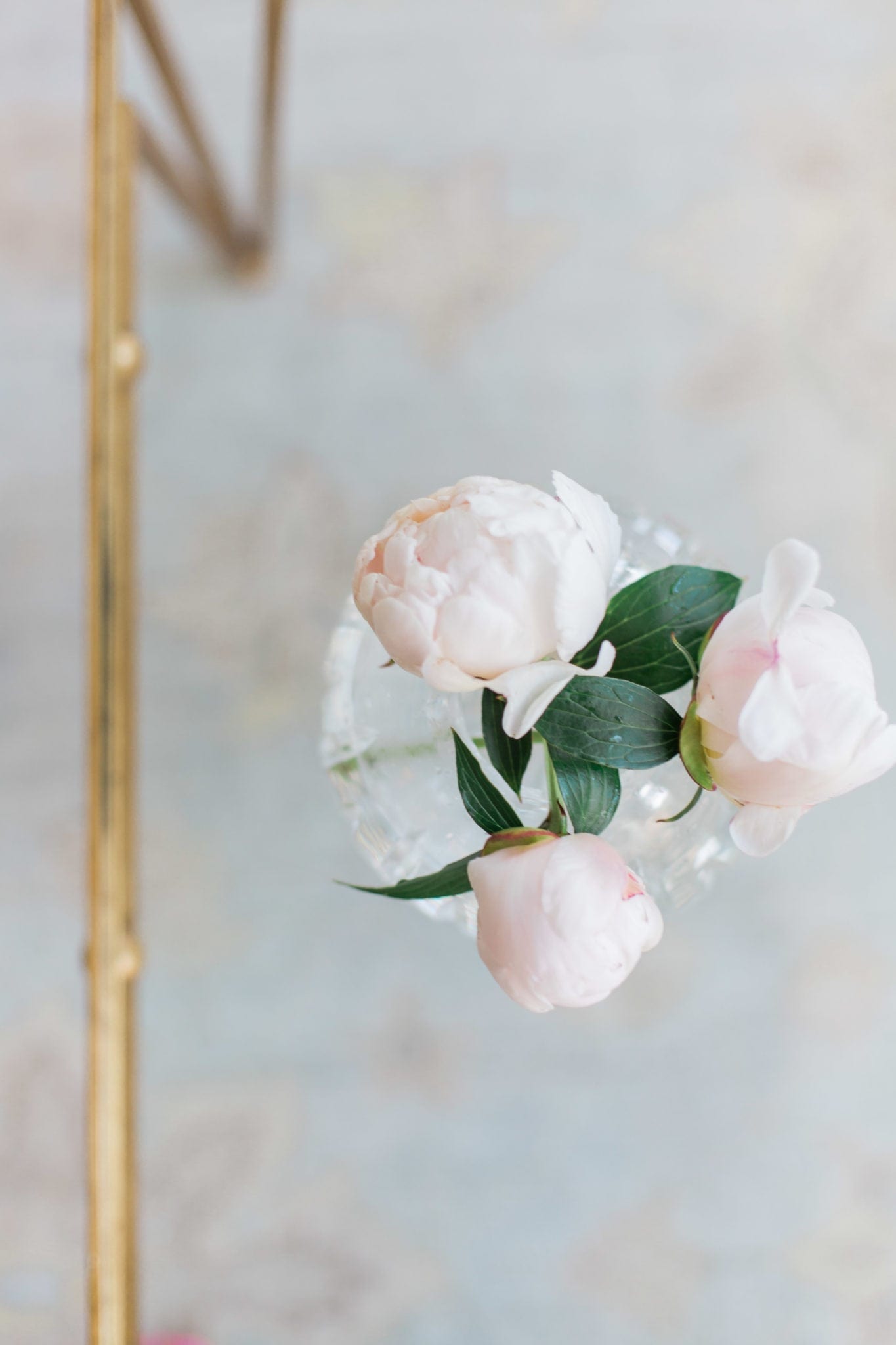 Pink Peonies bouquet in home of bluegraygal lifestyle blogger, Kelly Page.