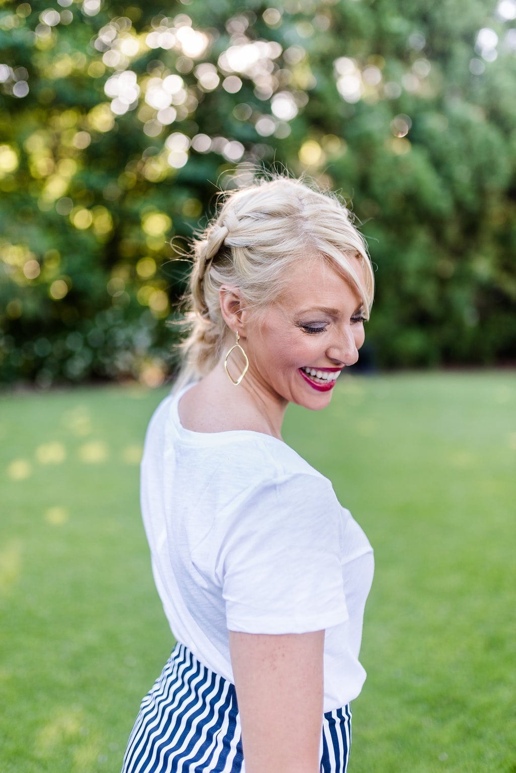 Big braid hairstyles with bun.