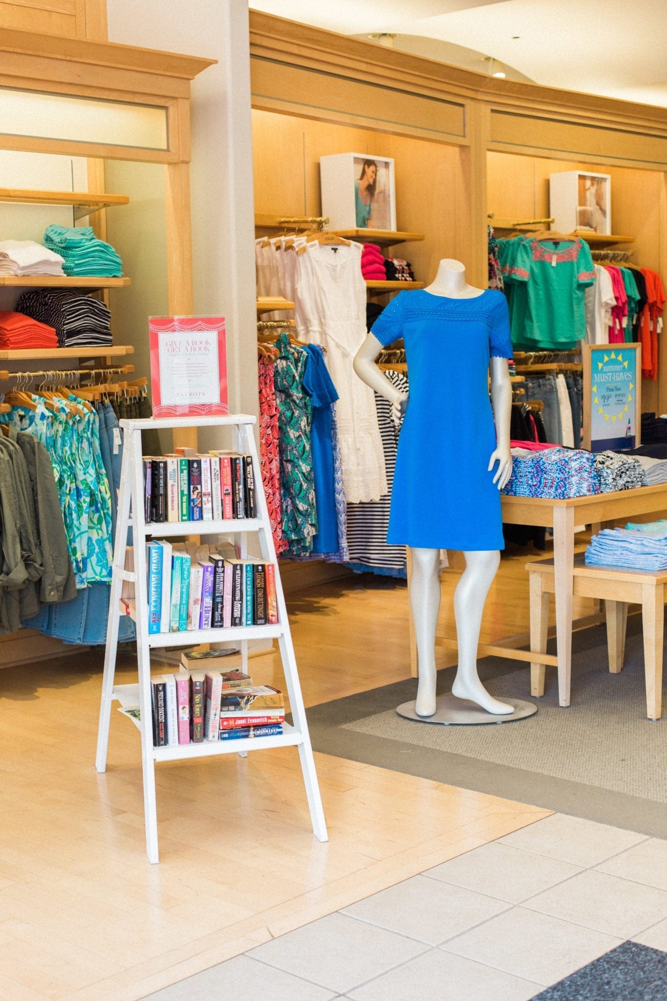 Corner library inside East Cobb Talbots store location.