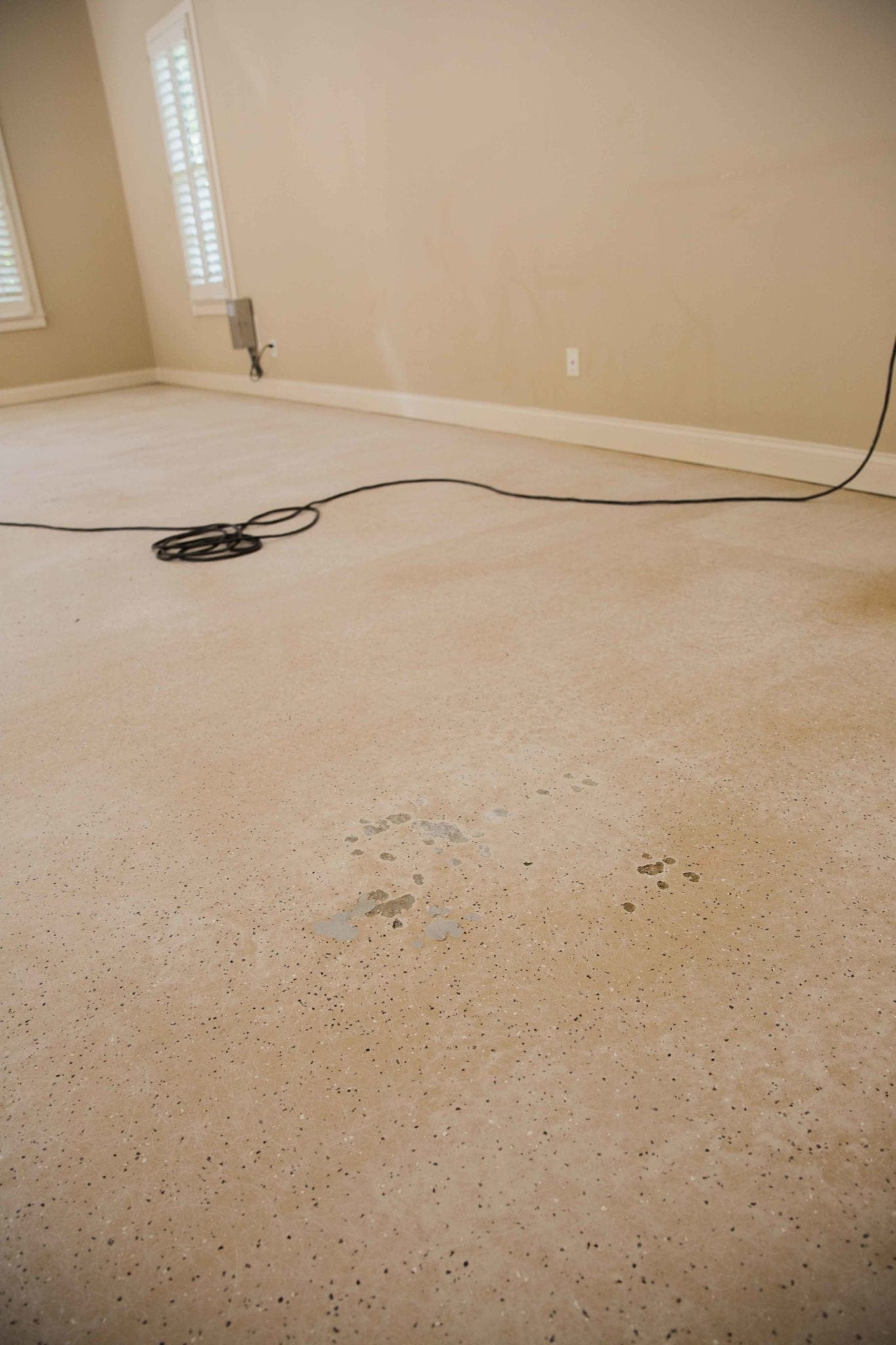 Chipped garage floor