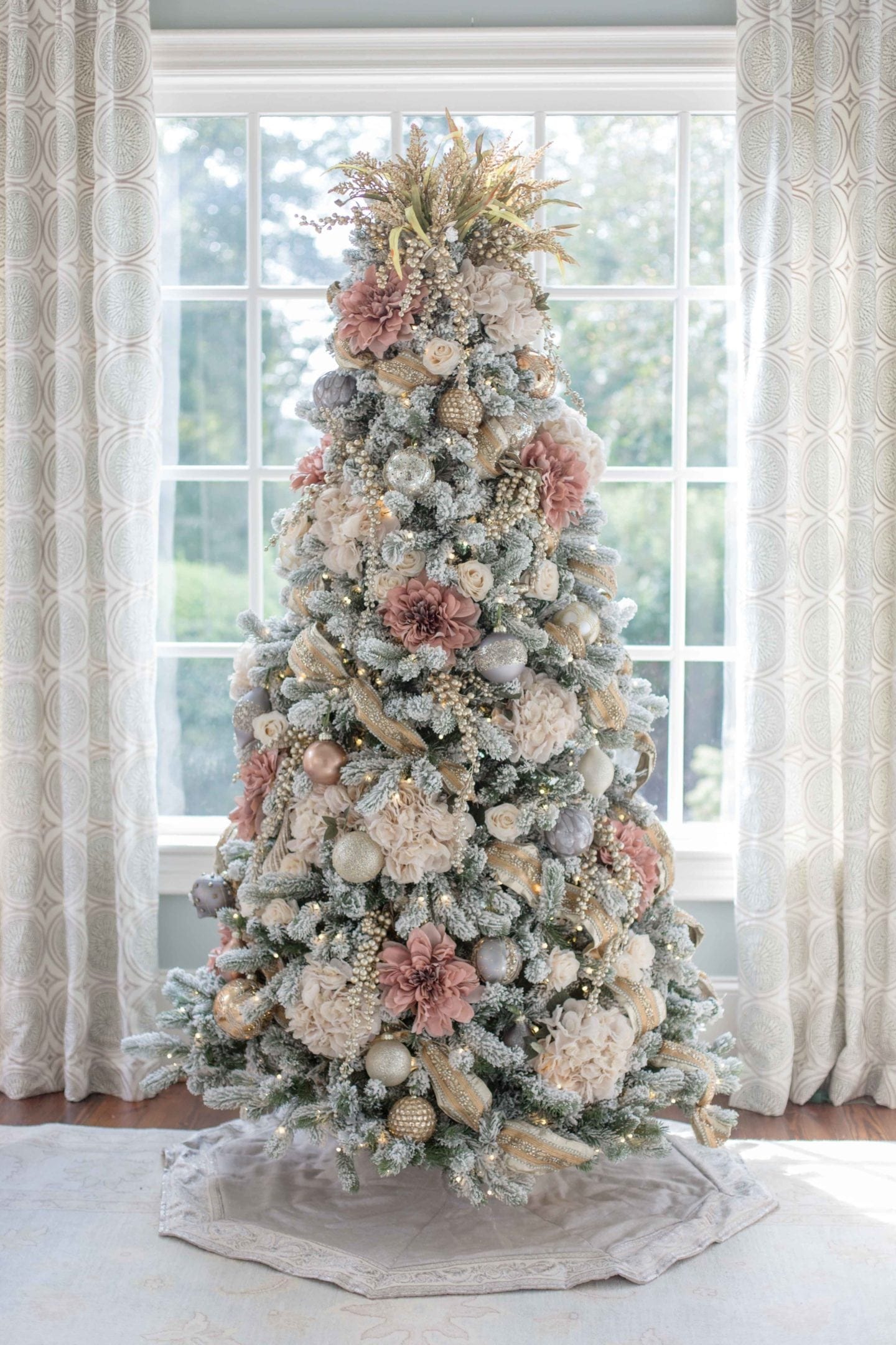 4 Ways to Decorate Your Tree Using Christmas Tree Flowers! | BlueGrayGal