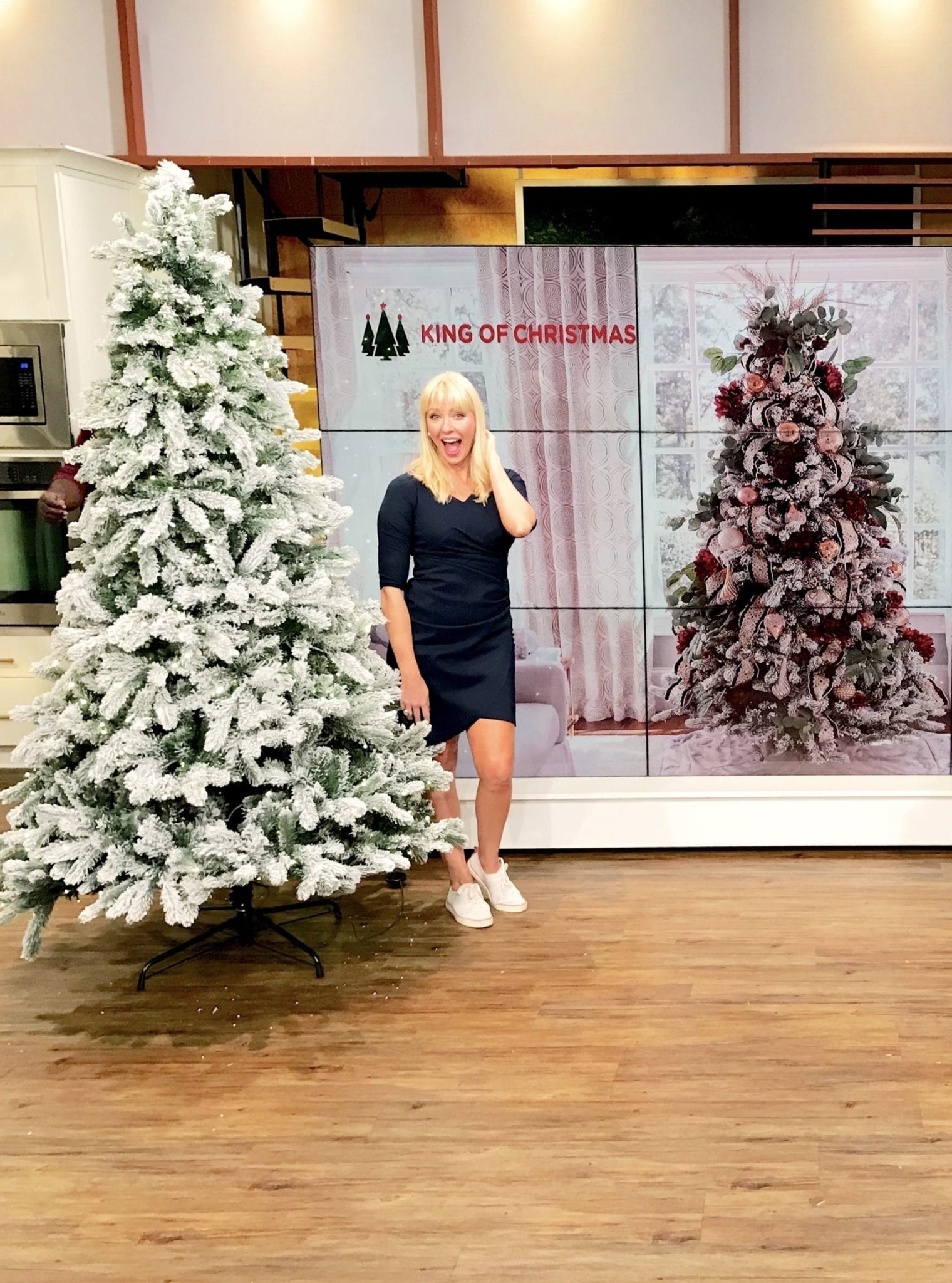 Atlanta Blogger Kelly Page on Atlanta and Company. TV segment about artificial tree company King of Christmas.