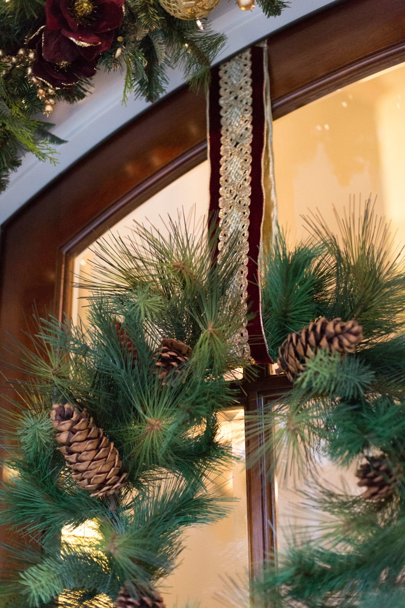 Hanging Wreath on Tall Door