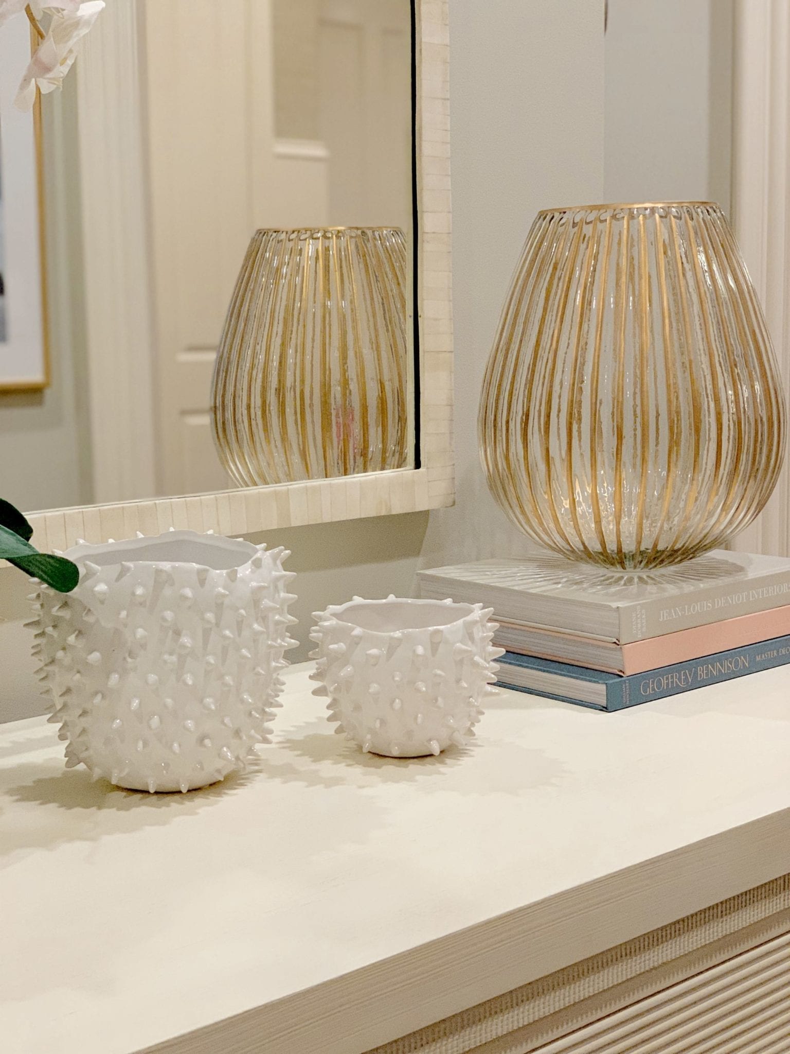 White Urchin decor and how to style a coffee table.
