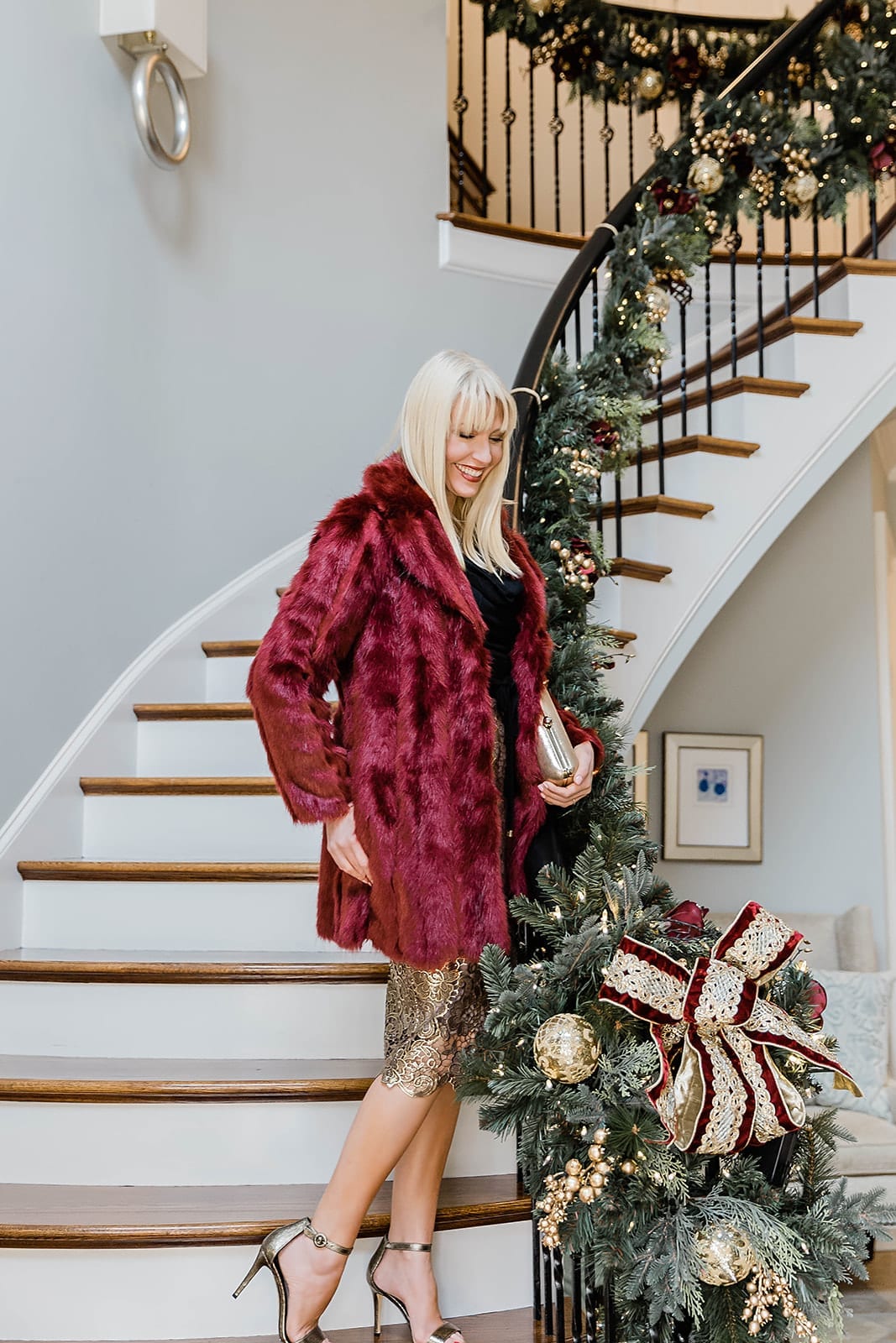 Faux Fur Red Coat
