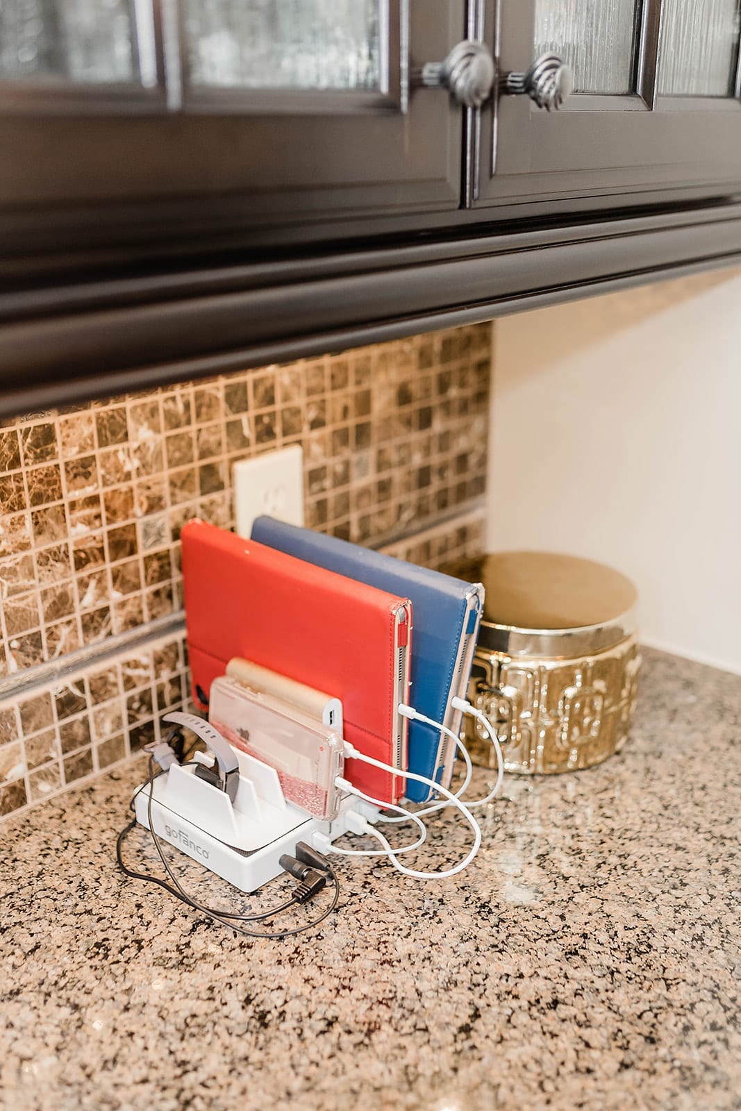How to organize Cell Phones and Laptops. A charging station to stay organized!