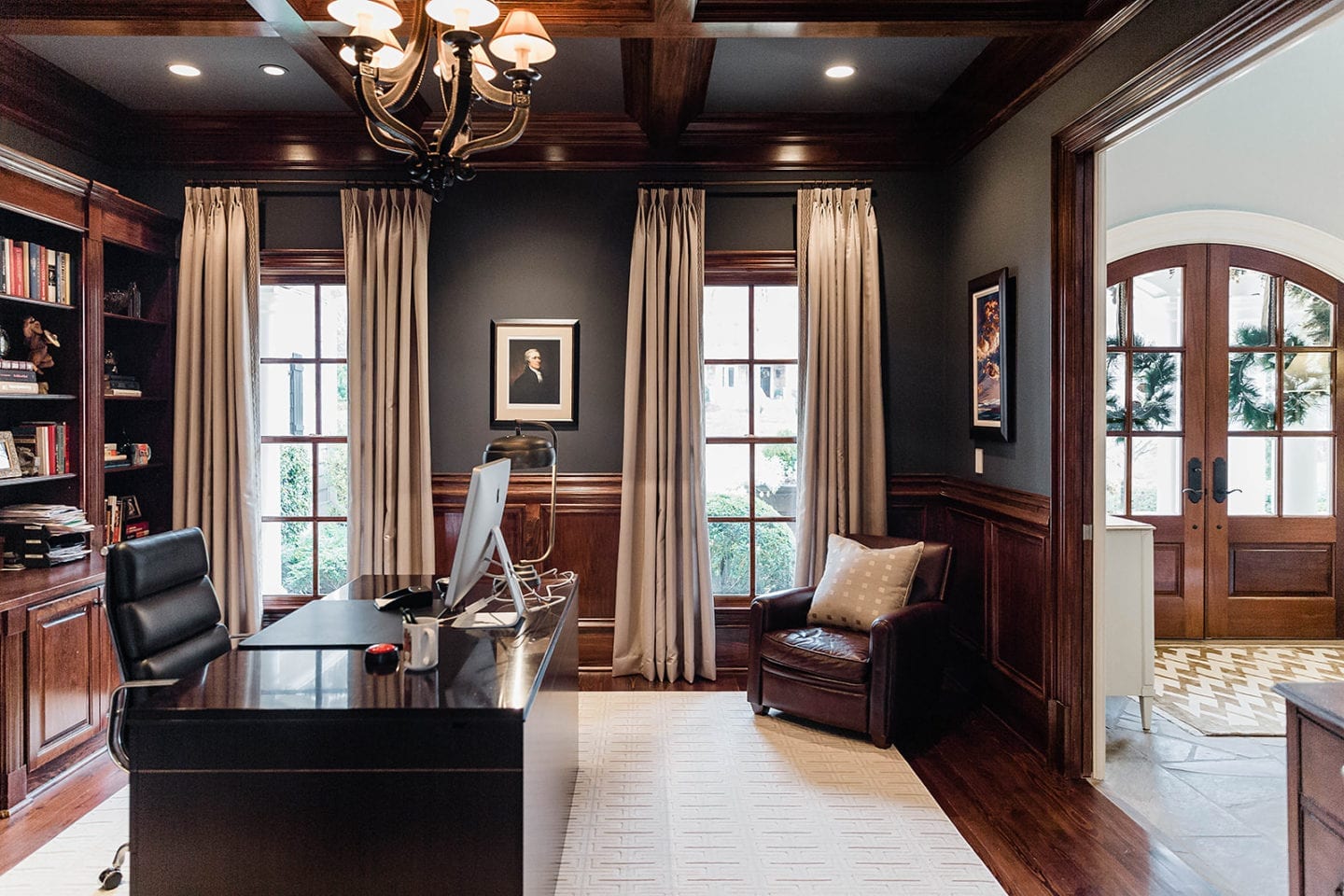 Drapery Ideas for living room. Tips for how high to mount your drapes.