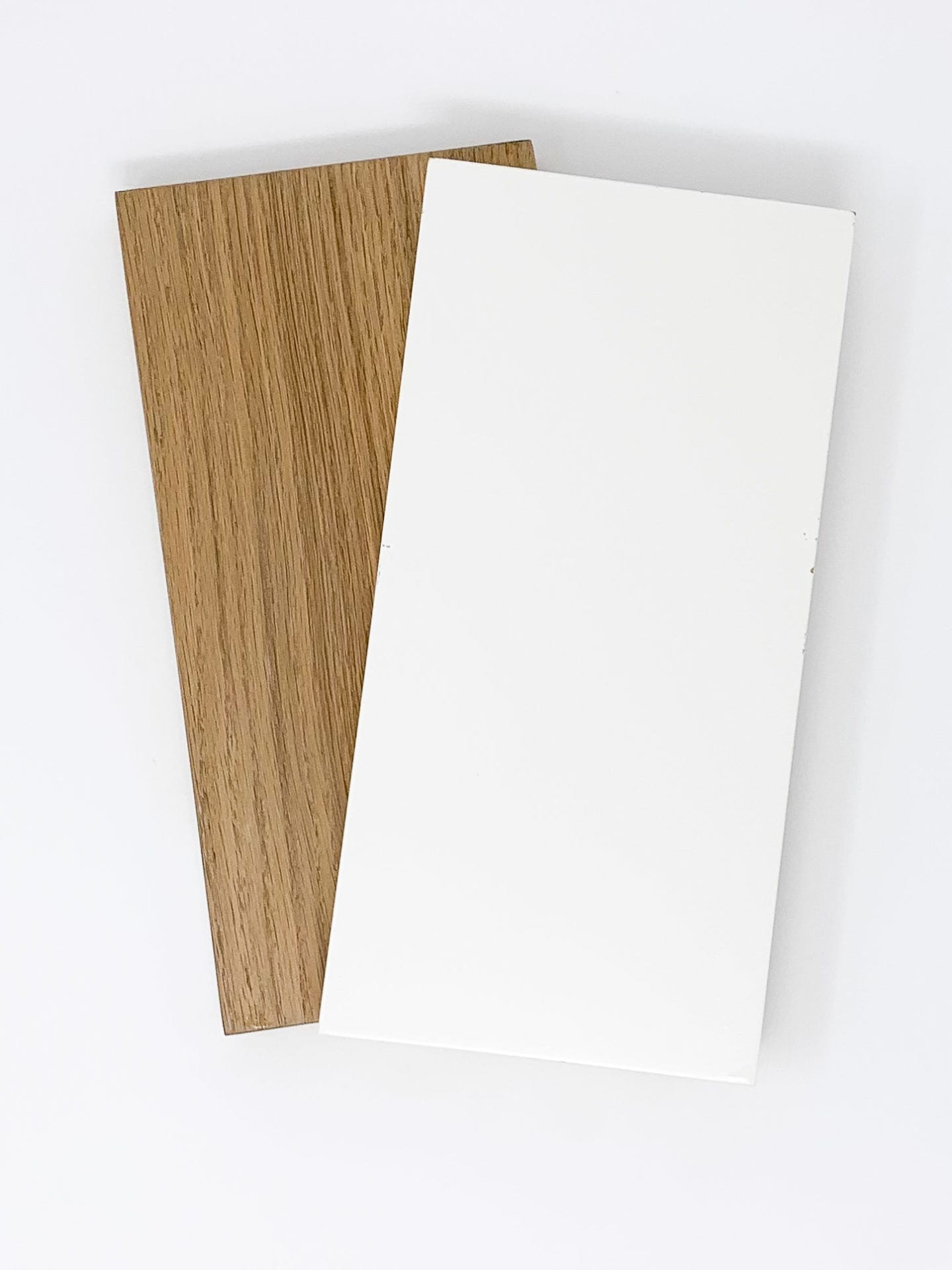 White Dove painted cabinets with warm wood base.