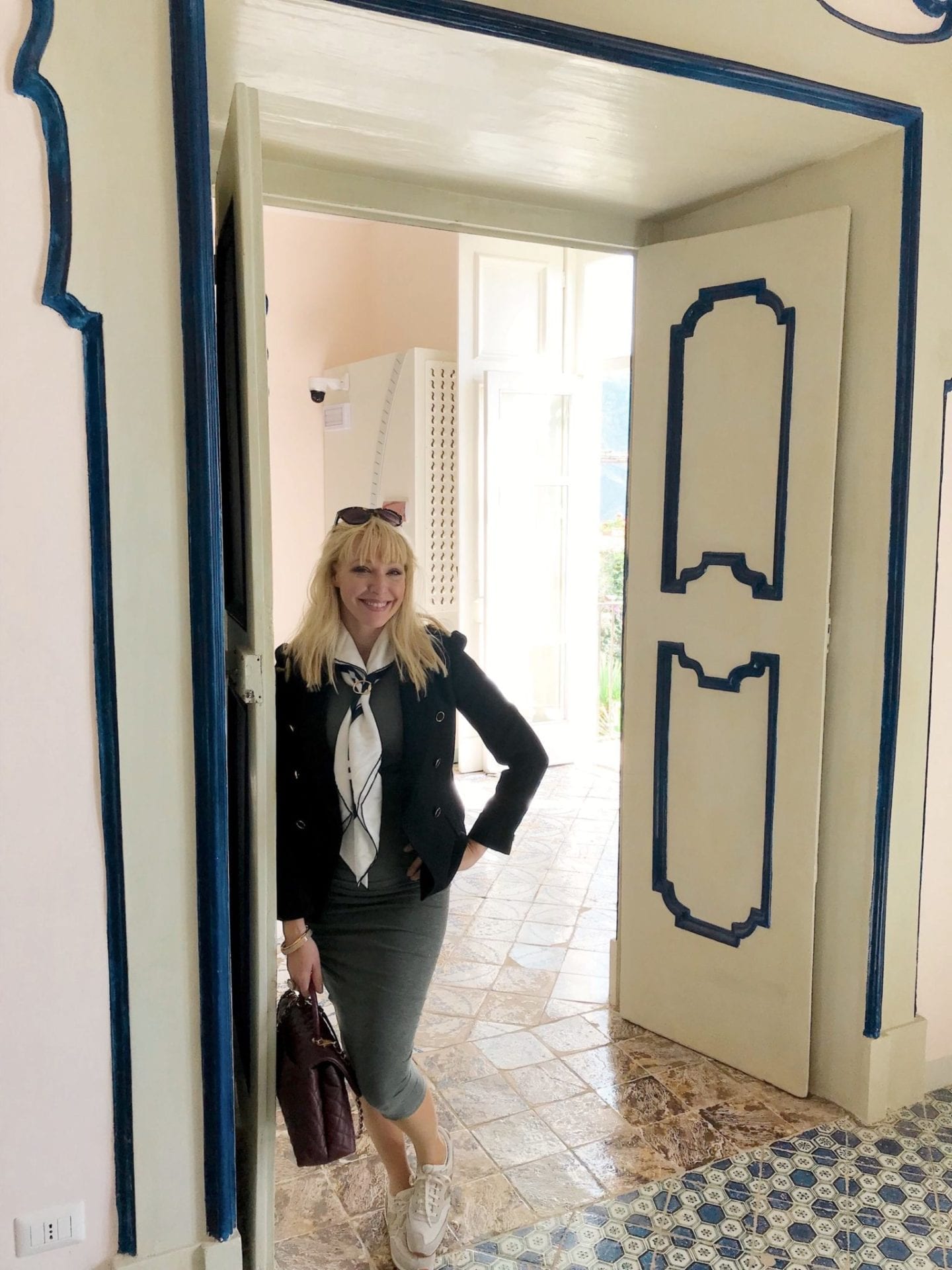 How to wear an Hermes scarf with casual outfit.