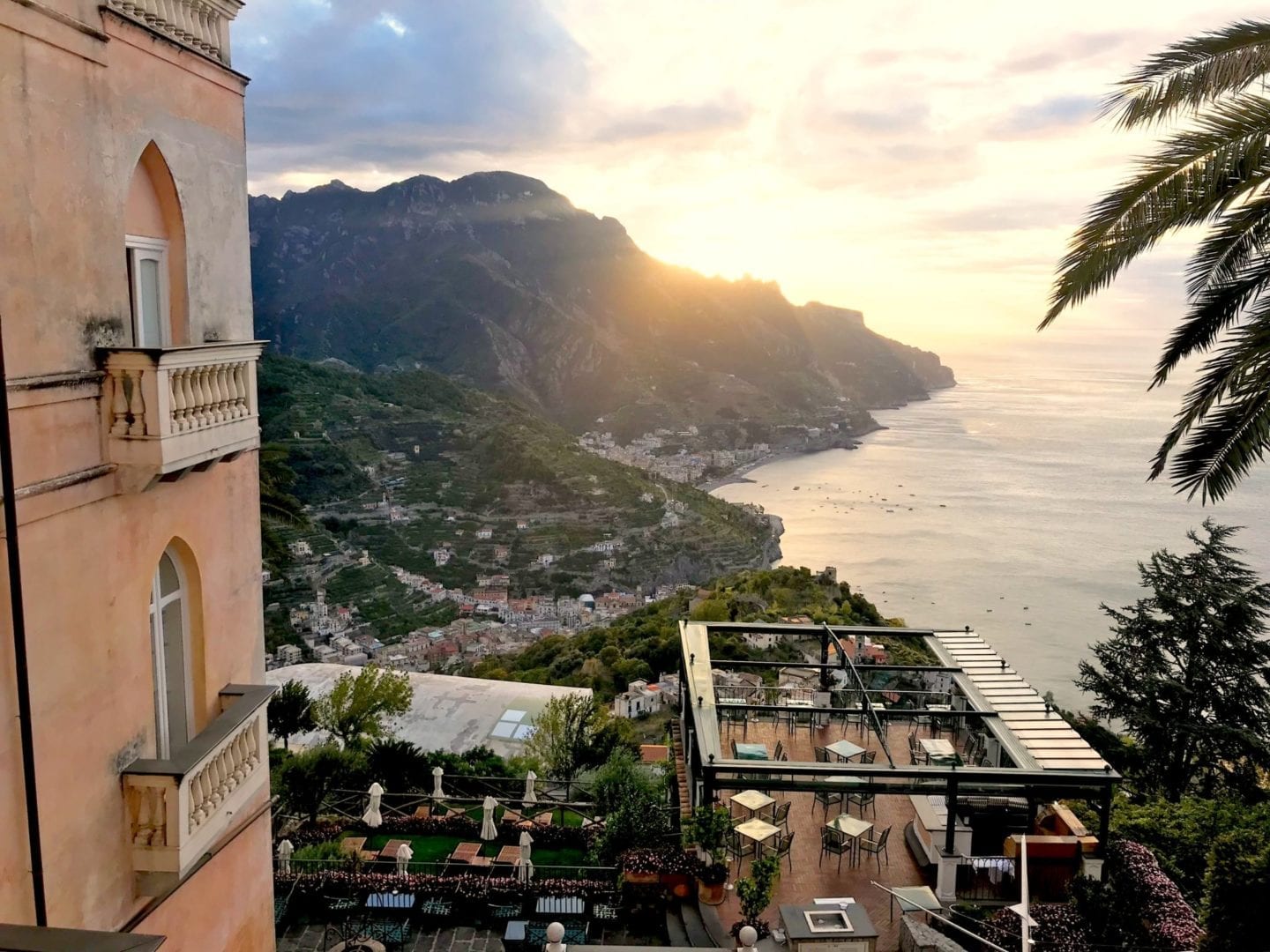 View from Palazzo Avino. Review of Palazzo Avino.