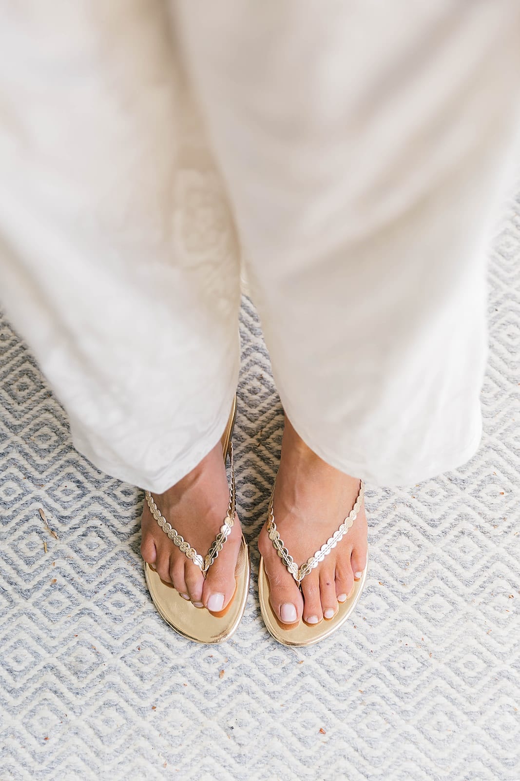 Gold Sandals on Sale from Banana Republic. What shoes to wear with all white.