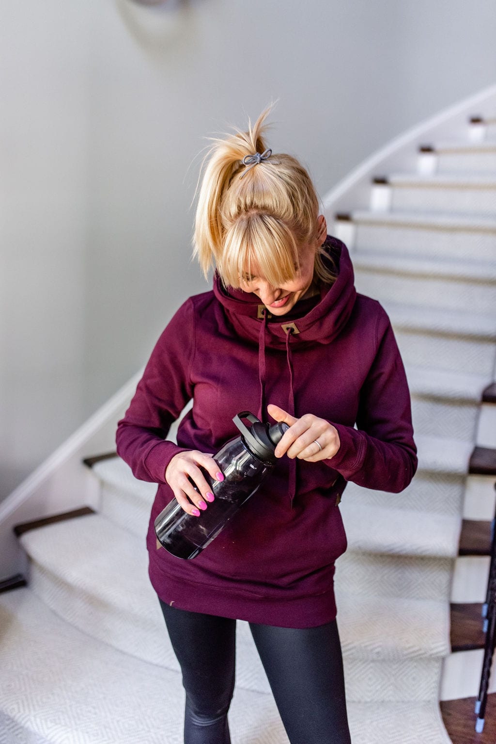 Volcom sweatshirt for women. Yoga pants and super cute hoodie with leather detail.