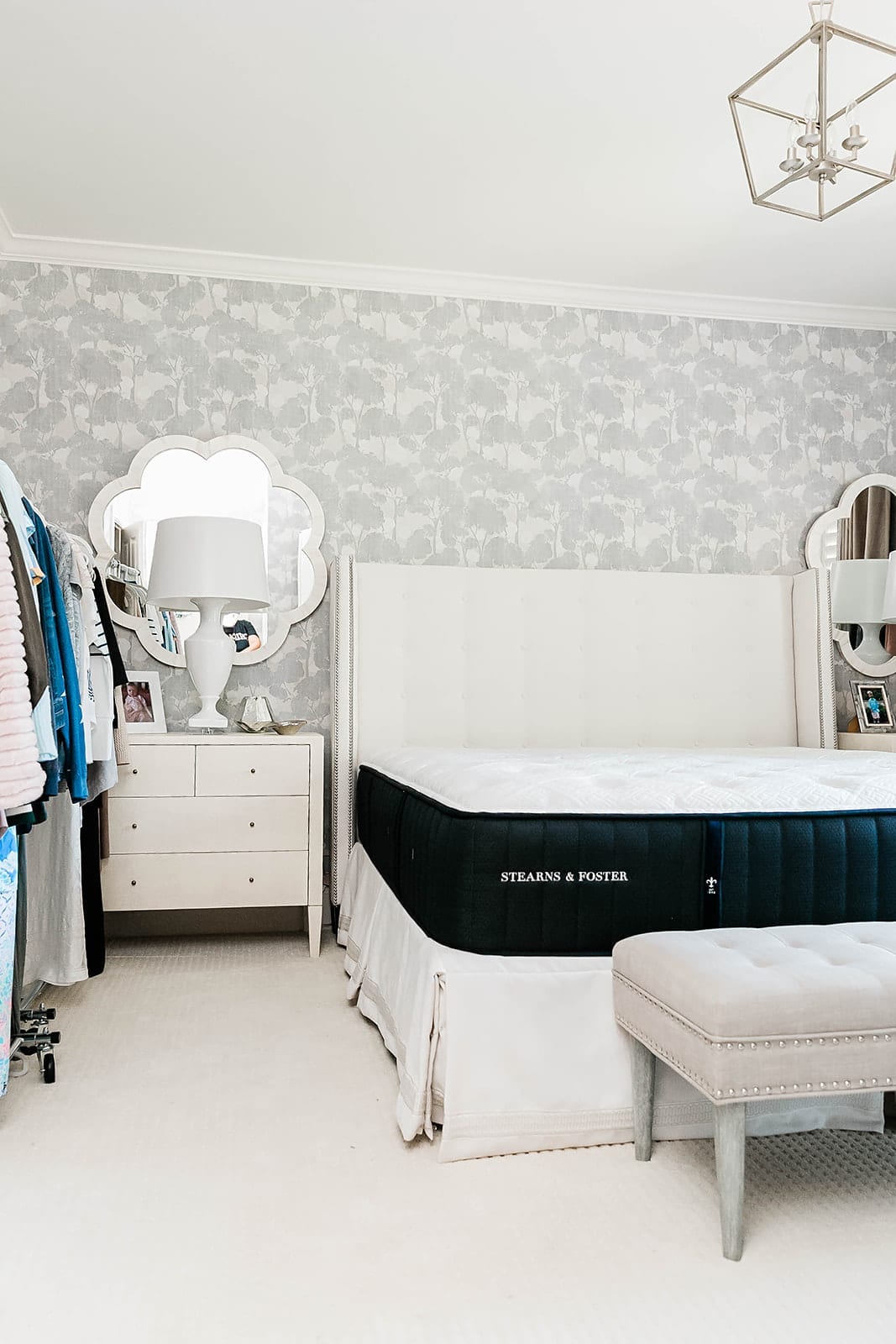 Custom Bedskirt and Stearns and Foster Lux Estate bed.