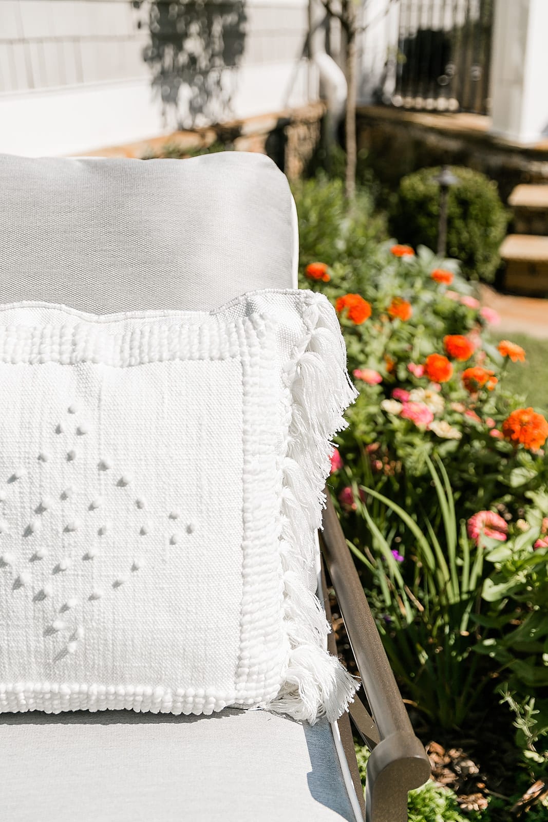 Serena and Lilly Sale. White embroidered throw pillows.