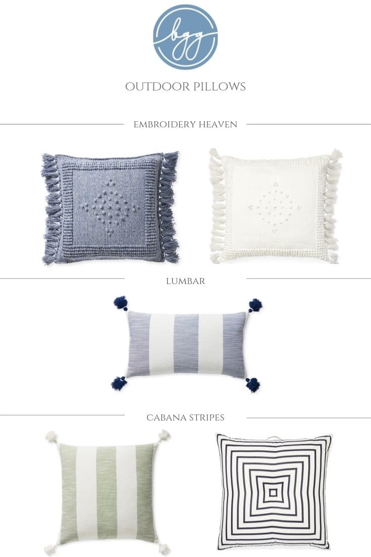 Outdoor Throw Pillows on sale from Serena and Lilly.