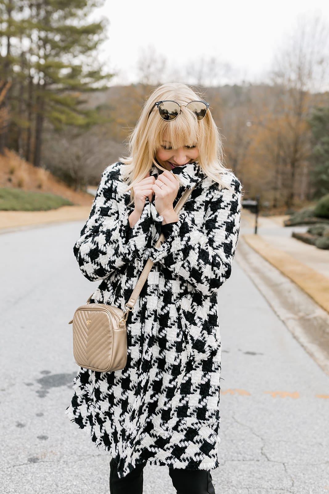 Alice and Olivia Coat - this is the coat that's a bestselling Alice and Olivia must have! I sized down. Alabama fans who love houndstooth, get this before it sells out!