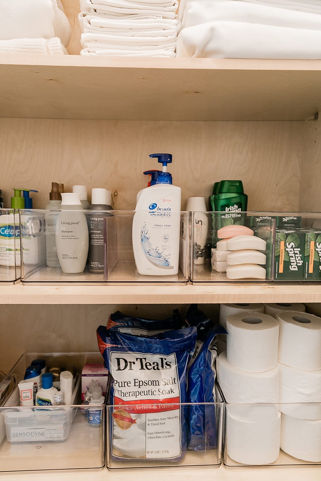 The Home Edit container store product review and how I used THE to edit my closet and especially my bathroom products!
