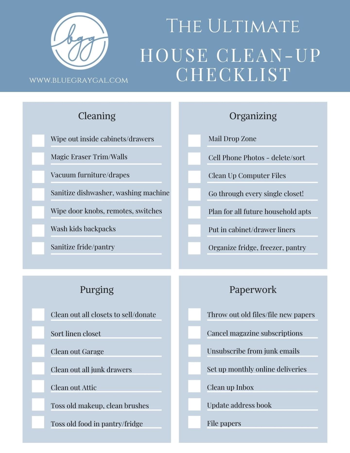 Ultimate house cleaning checklist