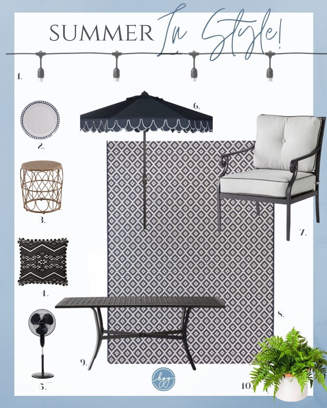 My top picks of the Target Outdoor Umbrella and This summer get outside and create a gorgeous oasis in your backyard! I rounded up some great Target patio furniture picks that will give you a very opulent outdoor look but for a great price! Included is one of my picks among Target Outdoor Rugs and a stunning Target Outdoor Rugs to create a gorgeous outdoor patio furniture setting in navy and white.