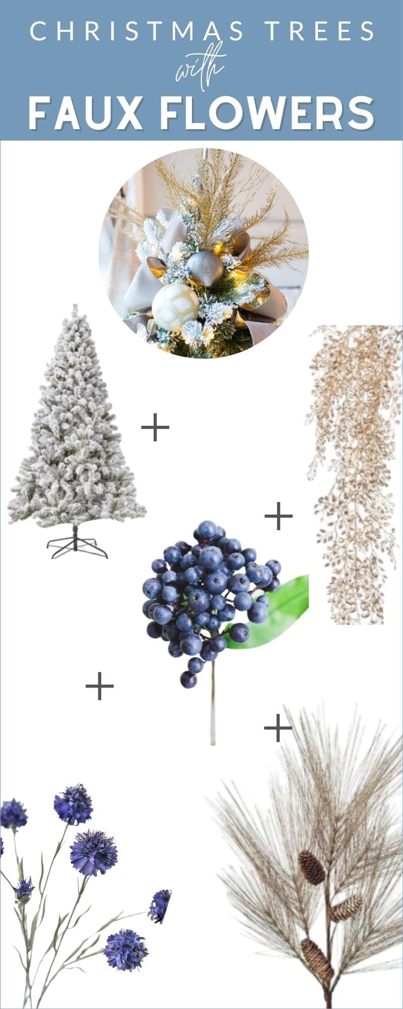 How to decorate for Christmas using silk Christmas tree flowers.
