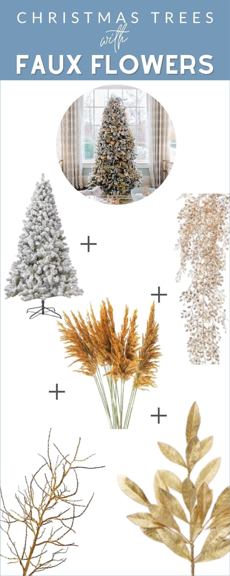 How to decorate for Christmas using silk Christmas tree flowers.