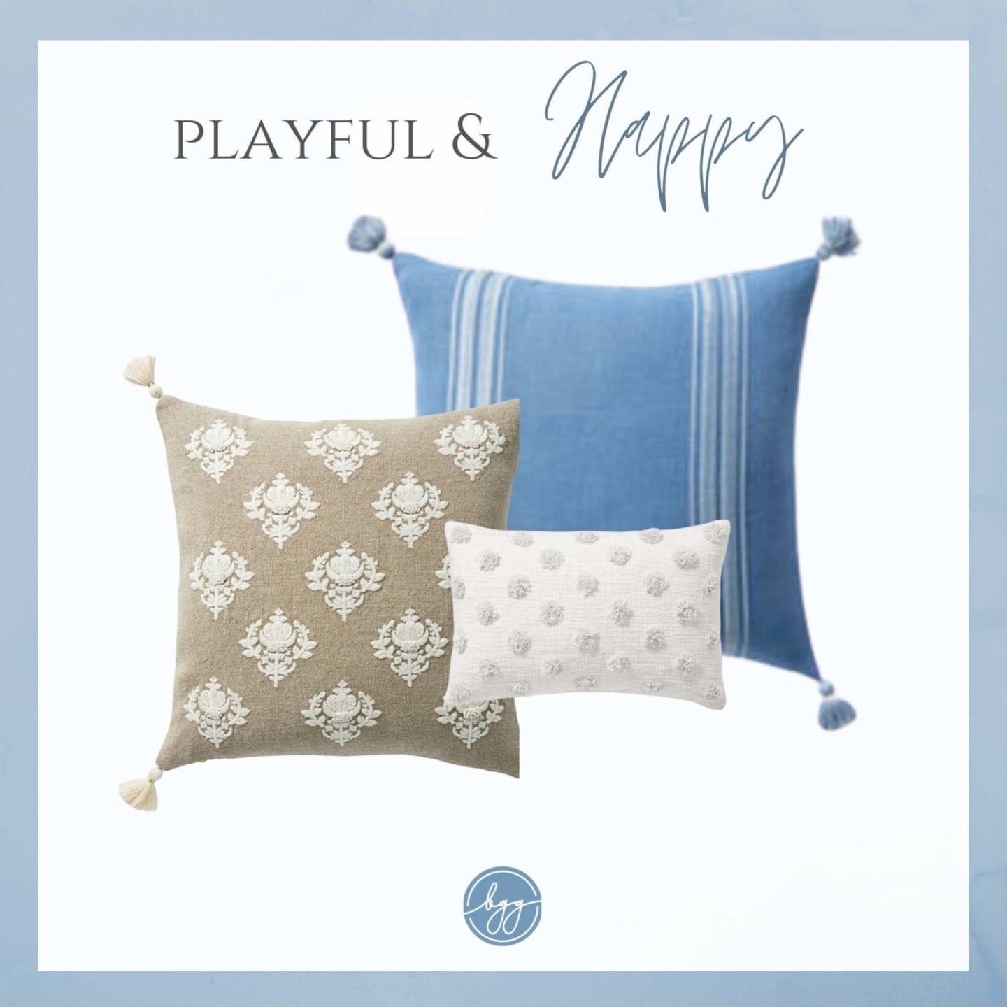A collection of Bright Colored Pillows for Beach House.