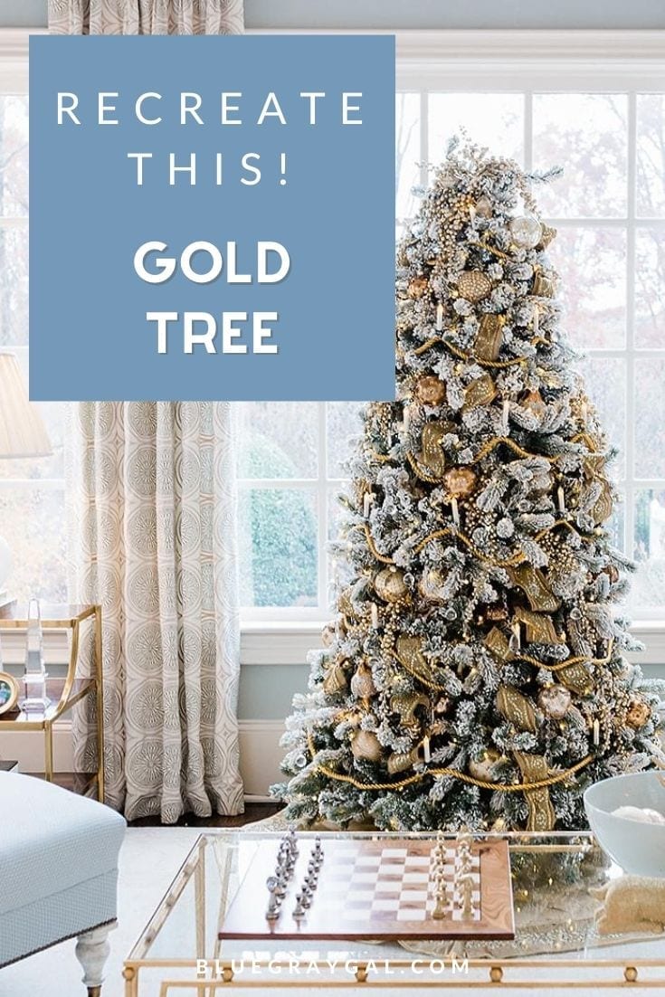 Last year I decorated a Gold Christmas tree for our sunroom. I love to challenge myself to decorate with different colors (see my pink, red and blue one here!) This year I decided to use opulent Gold Christmas Tree ornaments and Gold Christmas tree decorations for a posh & glam look! A lot of what I used are items I’ve had from year’s past so you can’t buy it right now. But I’ll share great options including the Gold Ribbon for Christmas tree, and Gold ornaments so you can recreate it!