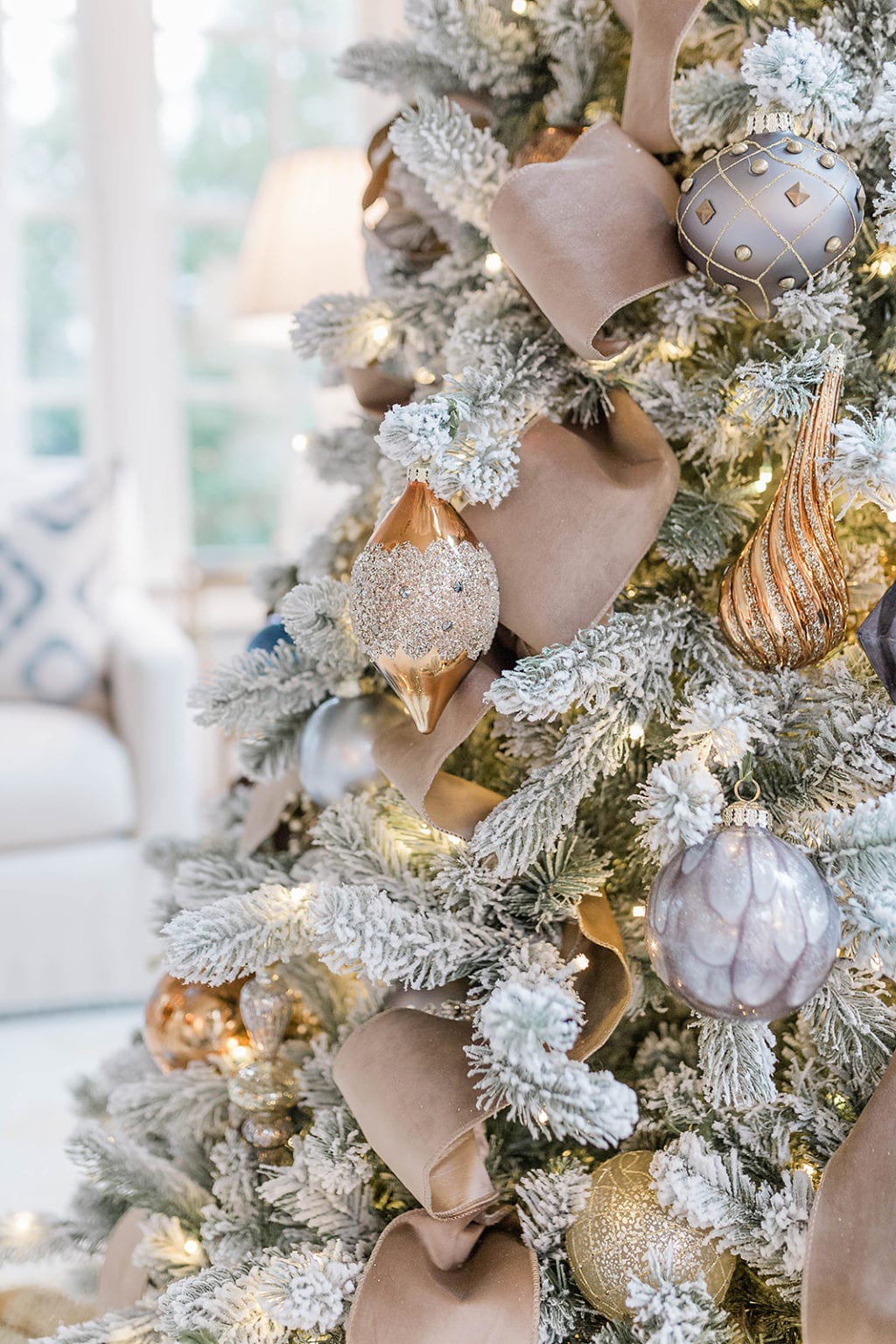 Blue And Brown Christmas Tree Decor