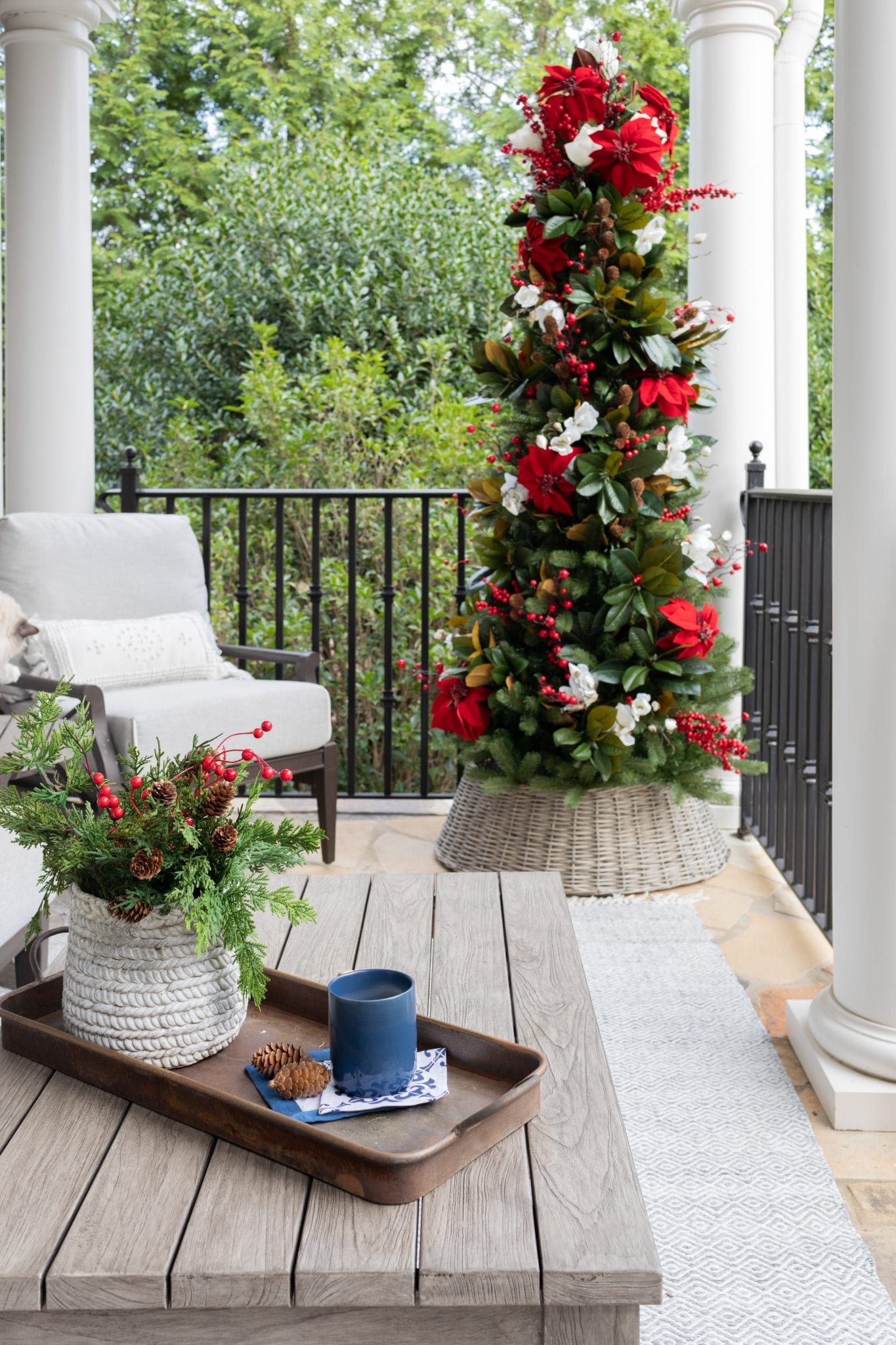 A Simply Southern Christmas for Christmas Balcony Ideas! | BlueGrayGal