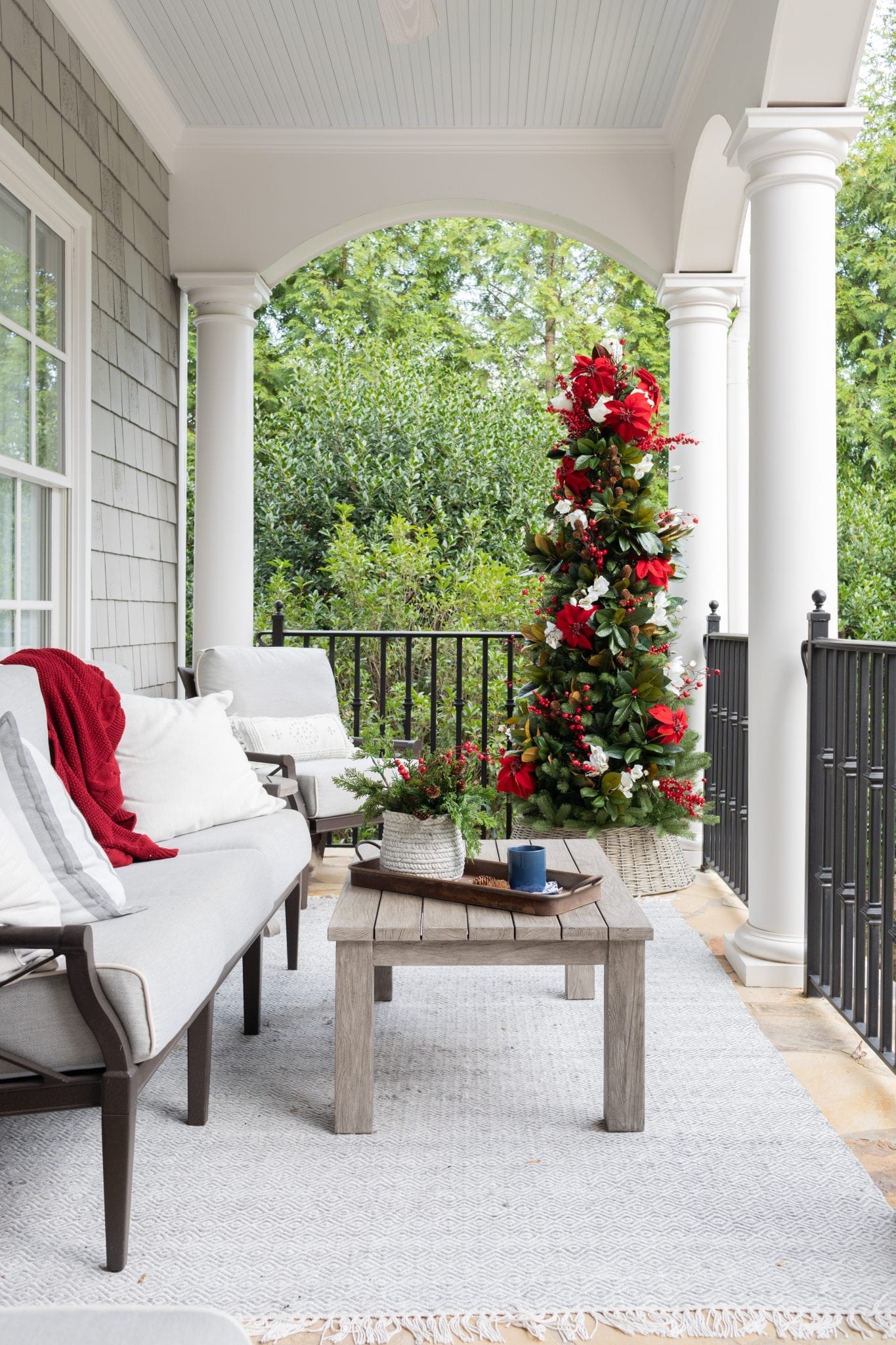 A Simply Southern Christmas for Christmas Balcony Ideas! | BlueGrayGal