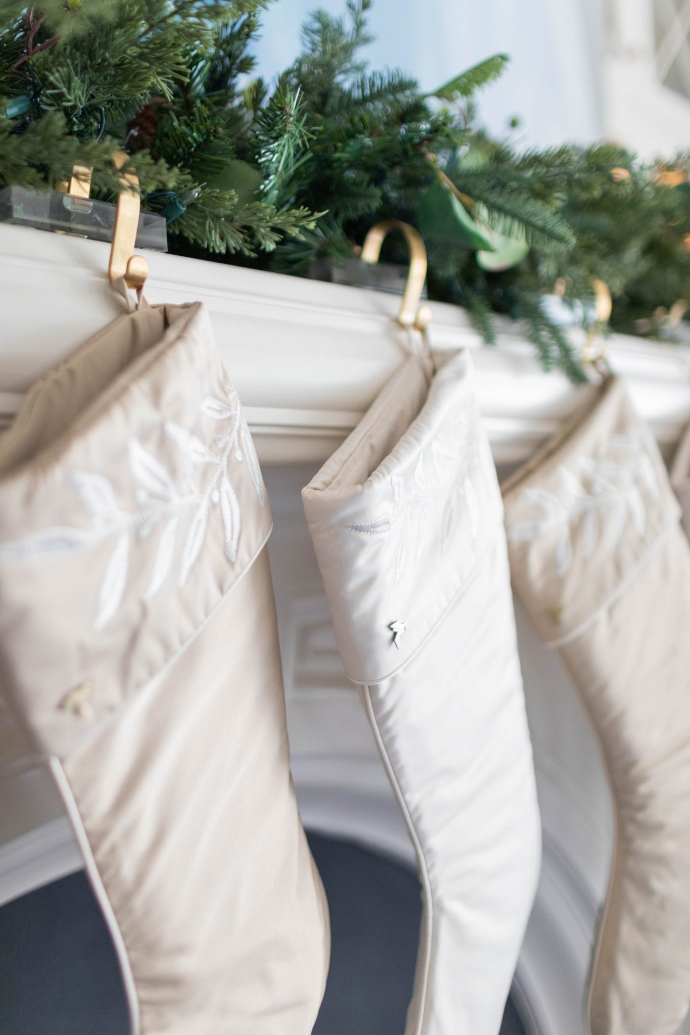 Fig and Dove Silk Satin Christmas Stockings.