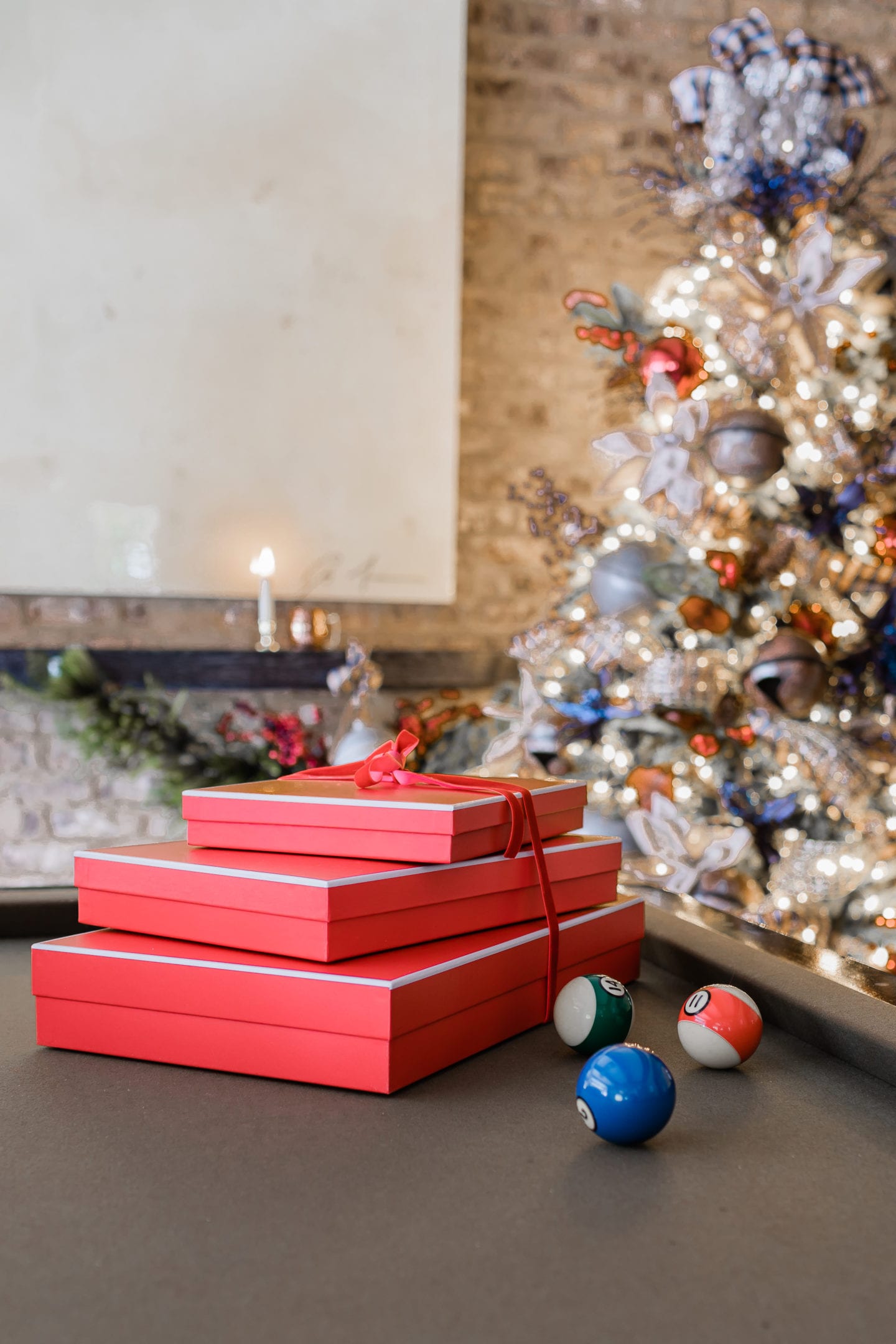 Challenge: create an over-the-top, super "extra" Christmas tree using rustic Christmas tree decorations! I wanted to invoke a ski-lodge type Christmas tree with country accents, warm navy blue Christmas tones and red accents. You be the judge if I succeeded!