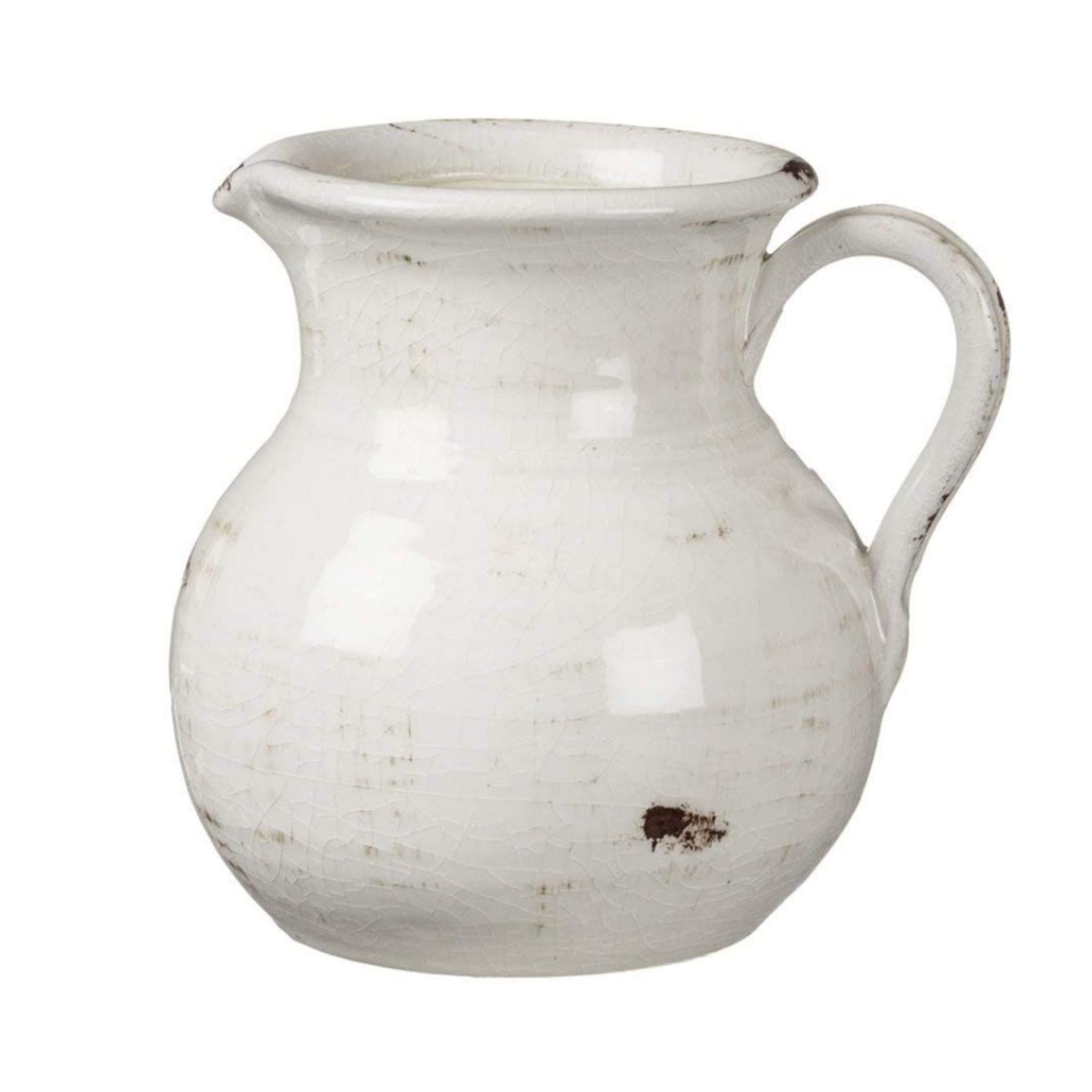 Distressed White Pitcher