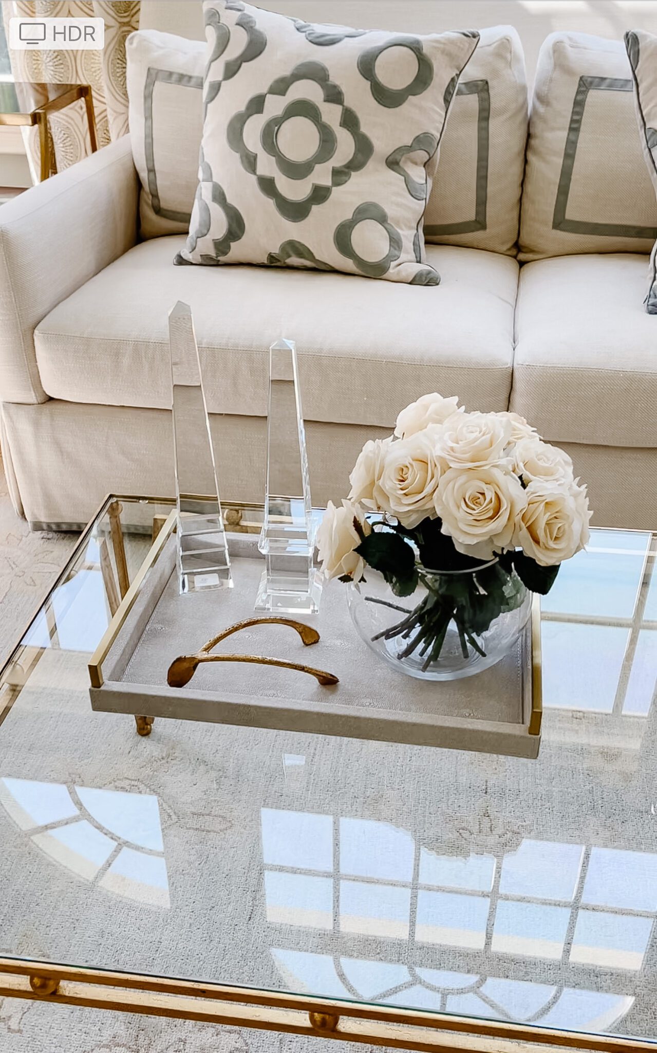 Faux Shagreen Gold Tray
