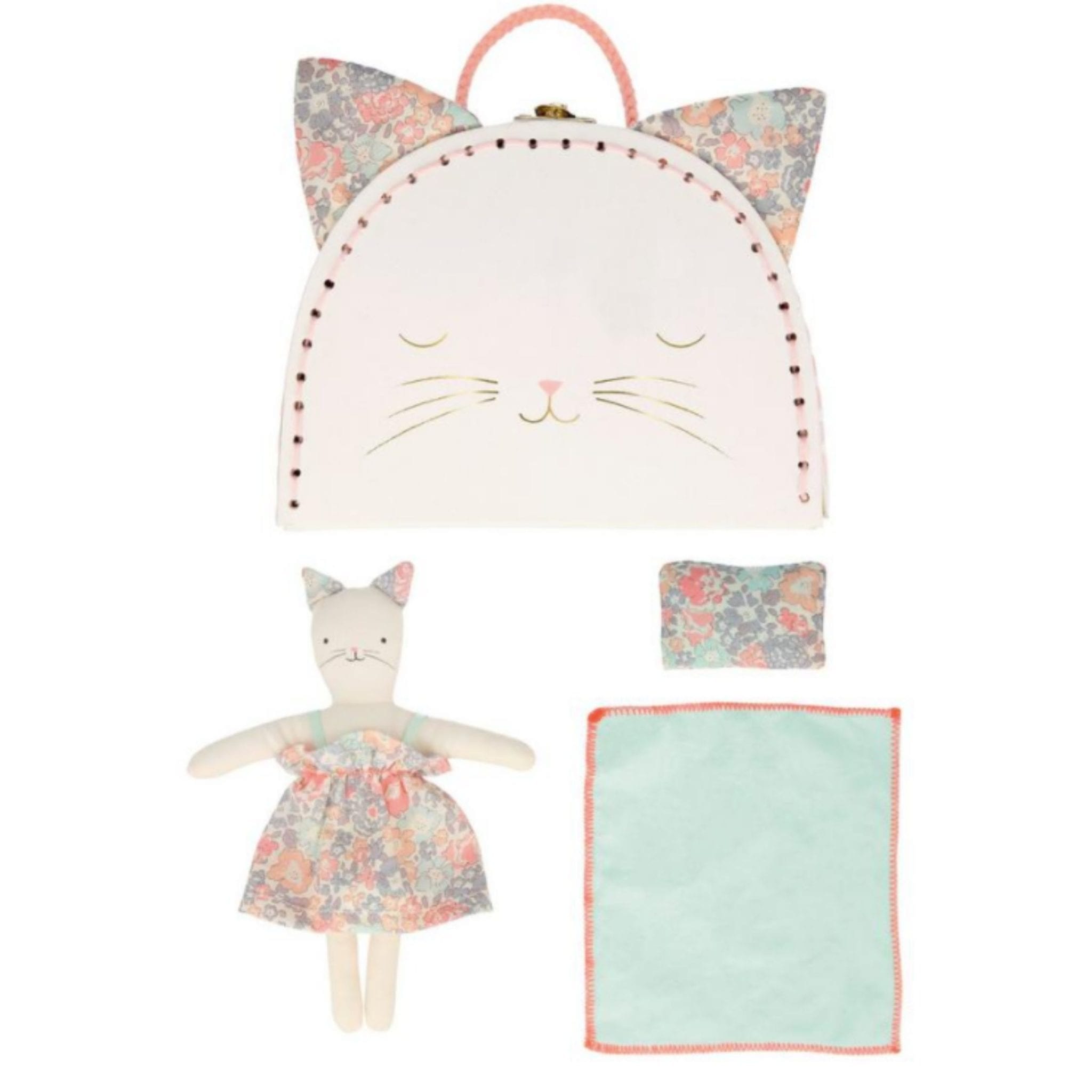 Meri Meri Floral Kitty Mini Suitcase Doll