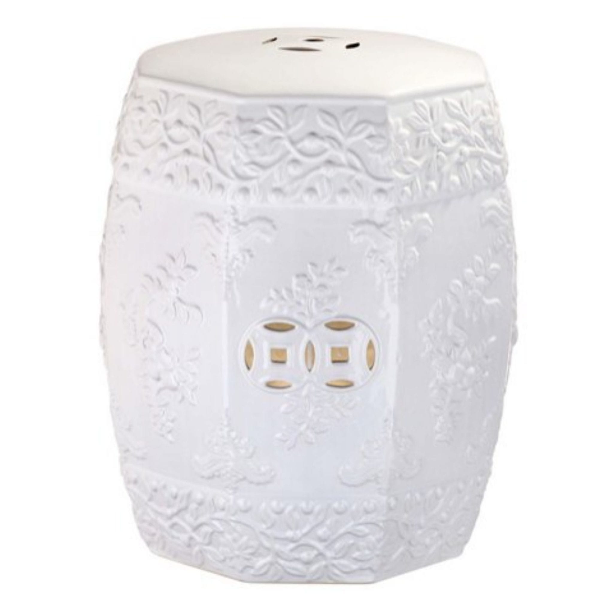 Zen Ren White Ceramic Garden Stool